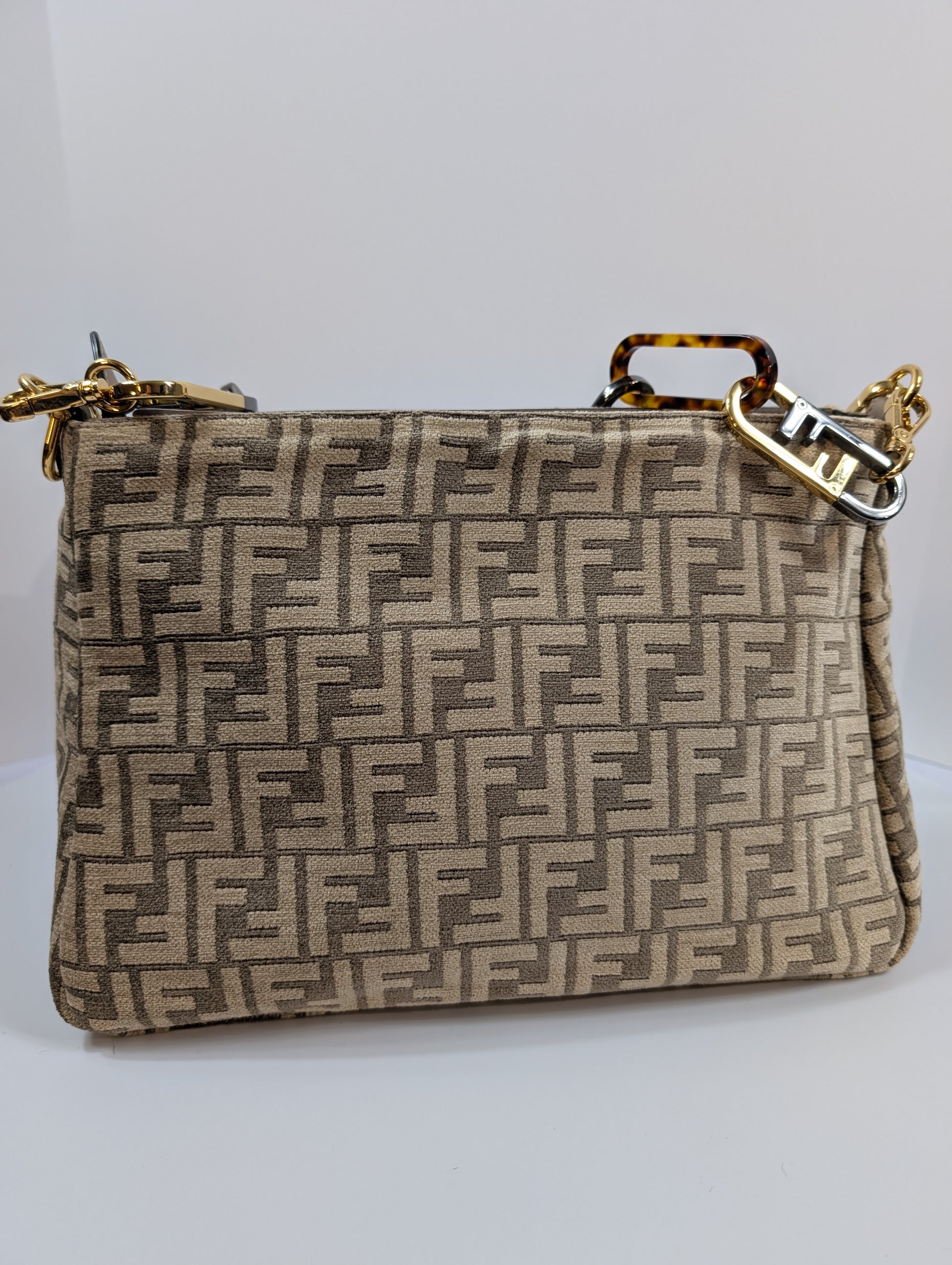 Fendi O’Clock ZipShoulder Bag Zucca Chenille