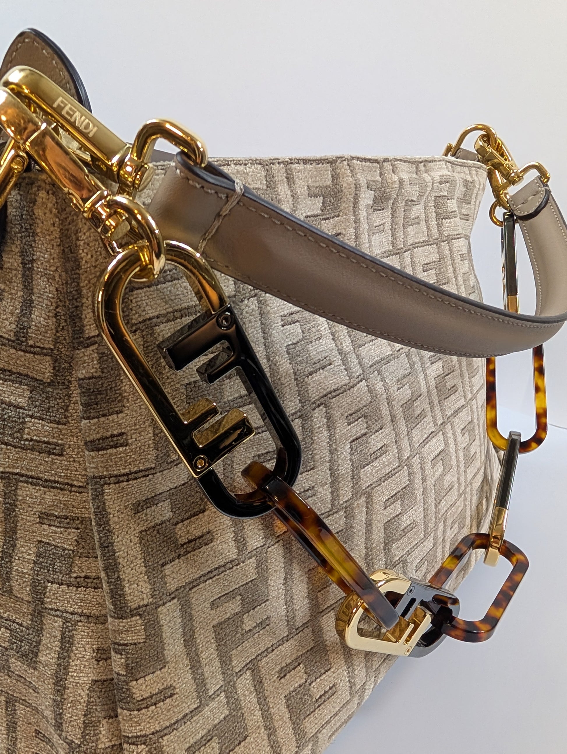 Fendi O’Clock ZipShoulder Bag Zucca Chenille