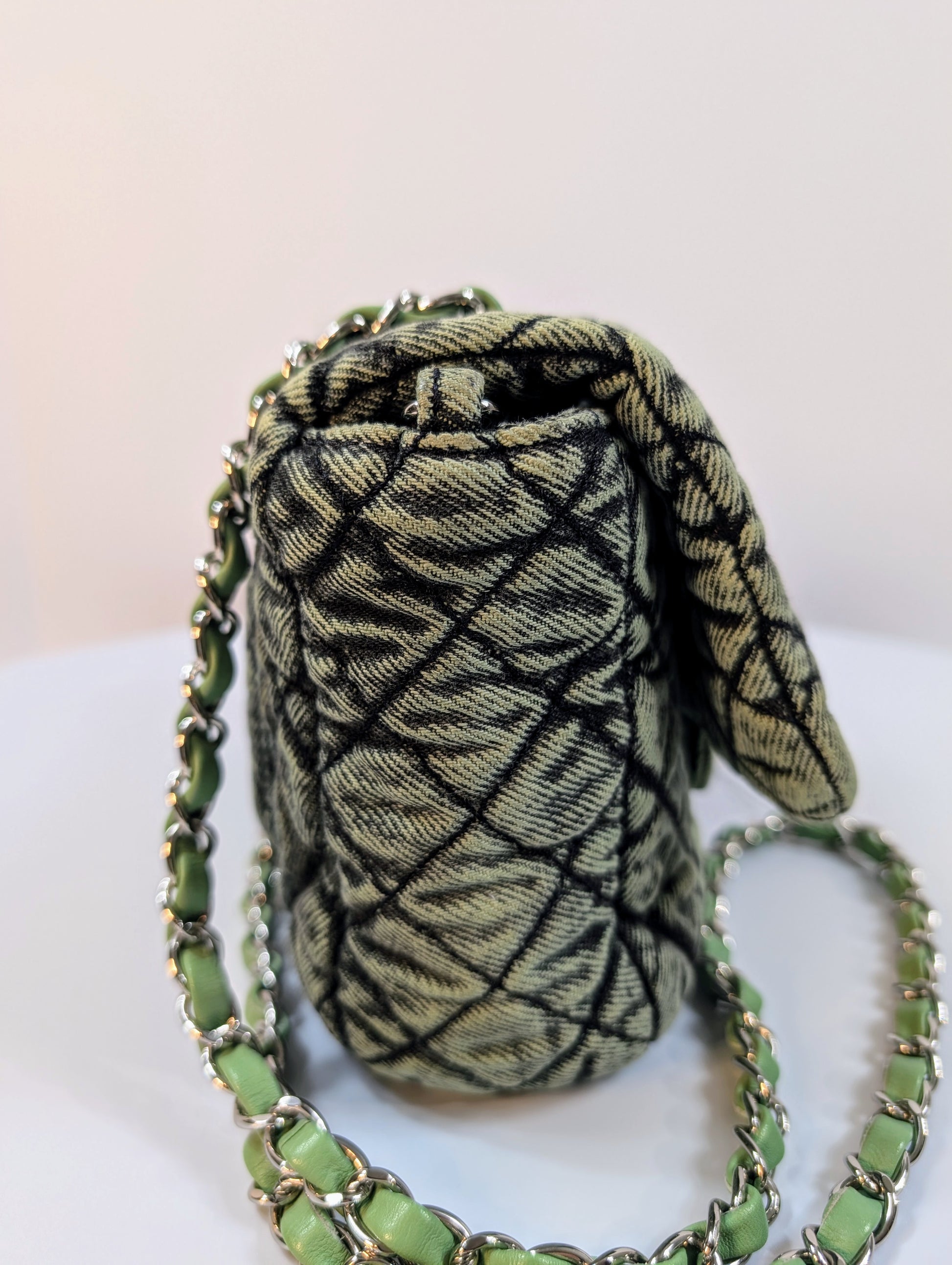 Chanel Mint Green Acid-Washed Denim Mini Flap Bag
