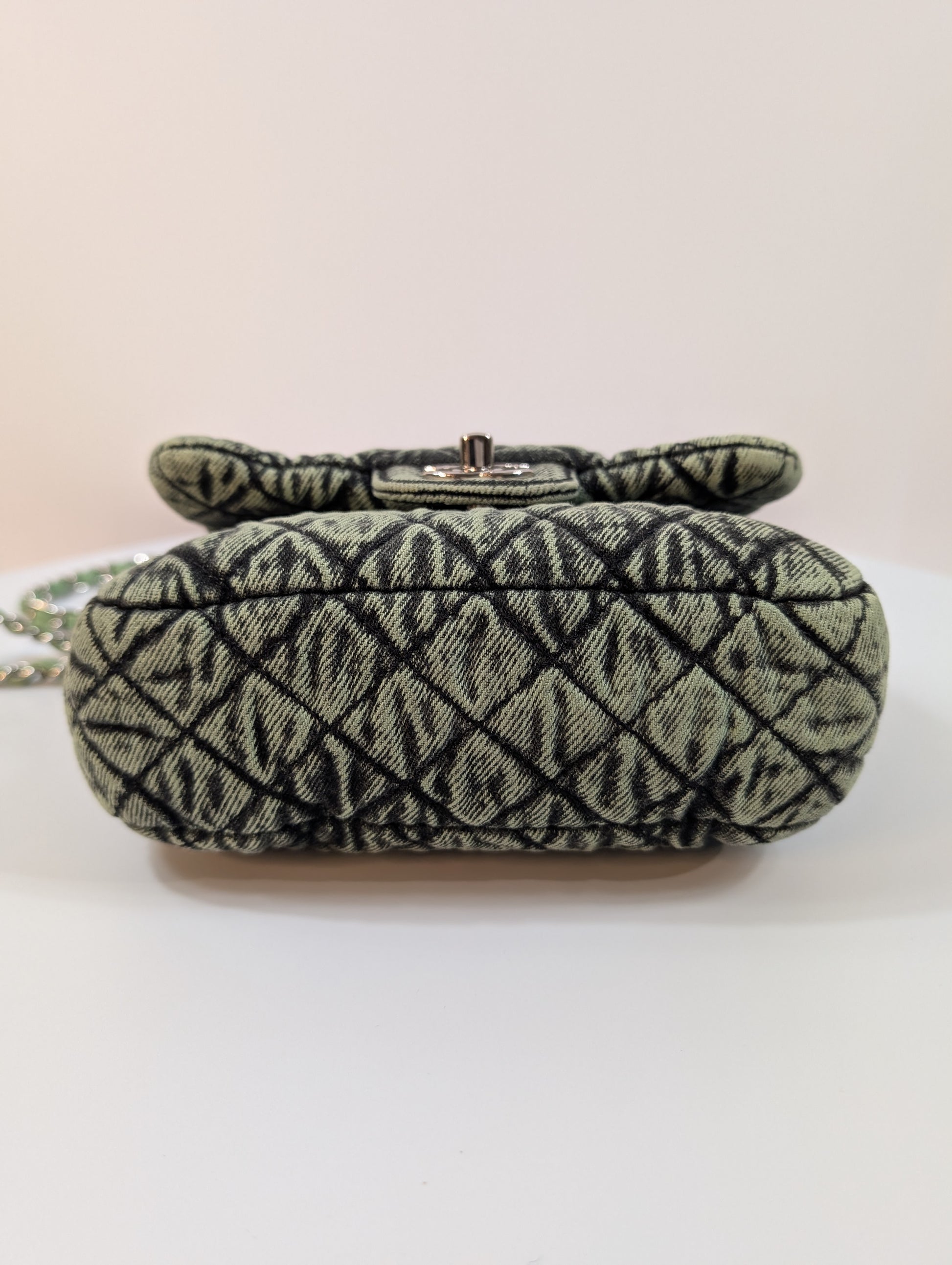 Chanel Mint Green Acid-Washed Denim Mini Flap Bag