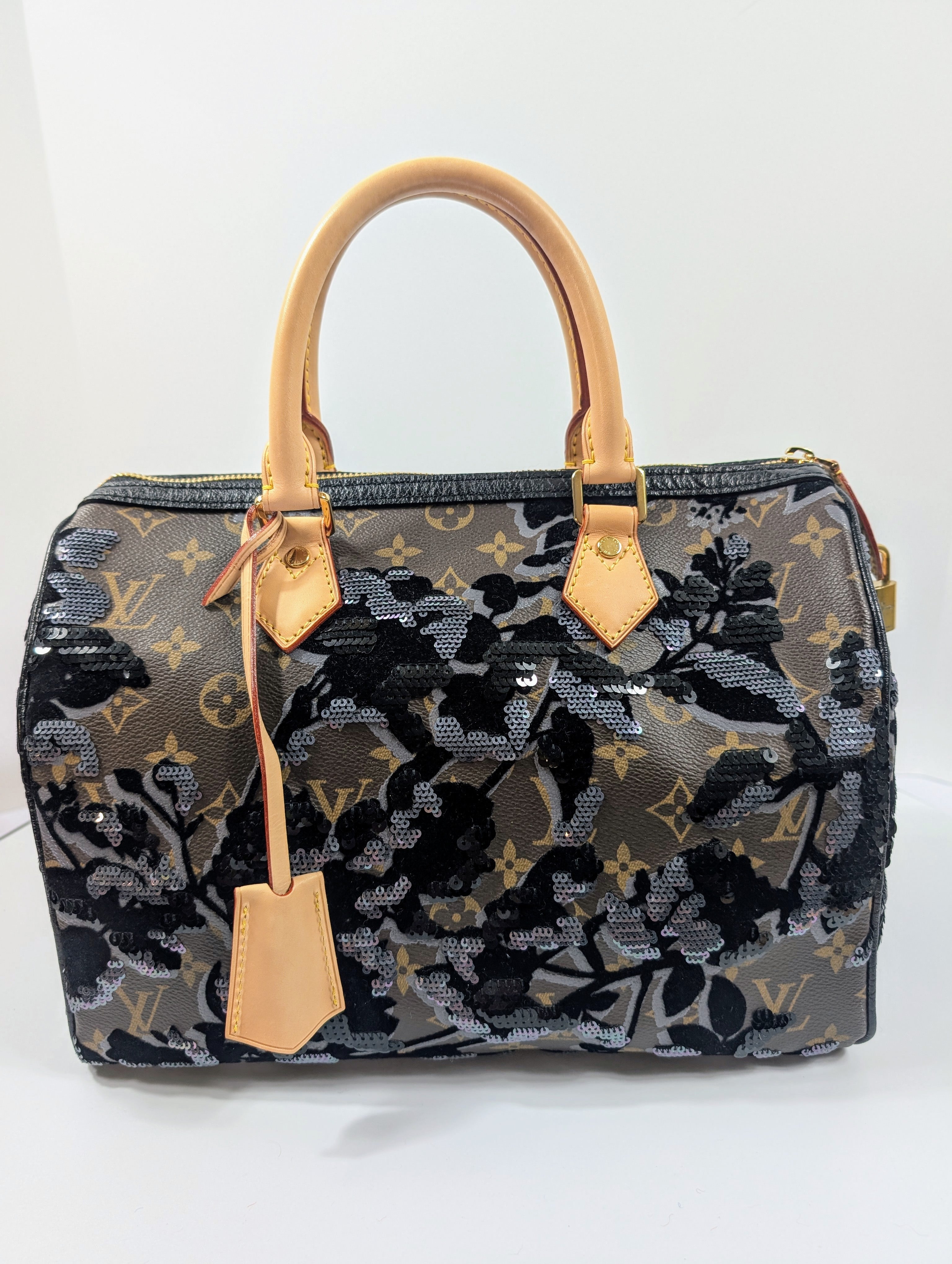 Louis Vuitton Black Monogram Sequin Tisse Speedy 30