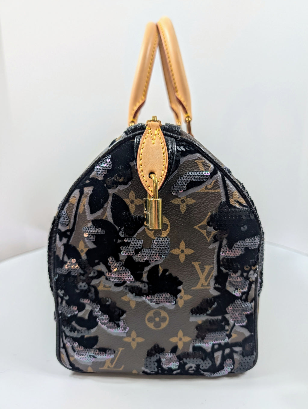 Louis Vuitton Black Monogram Sequin Tisse Speedy 30