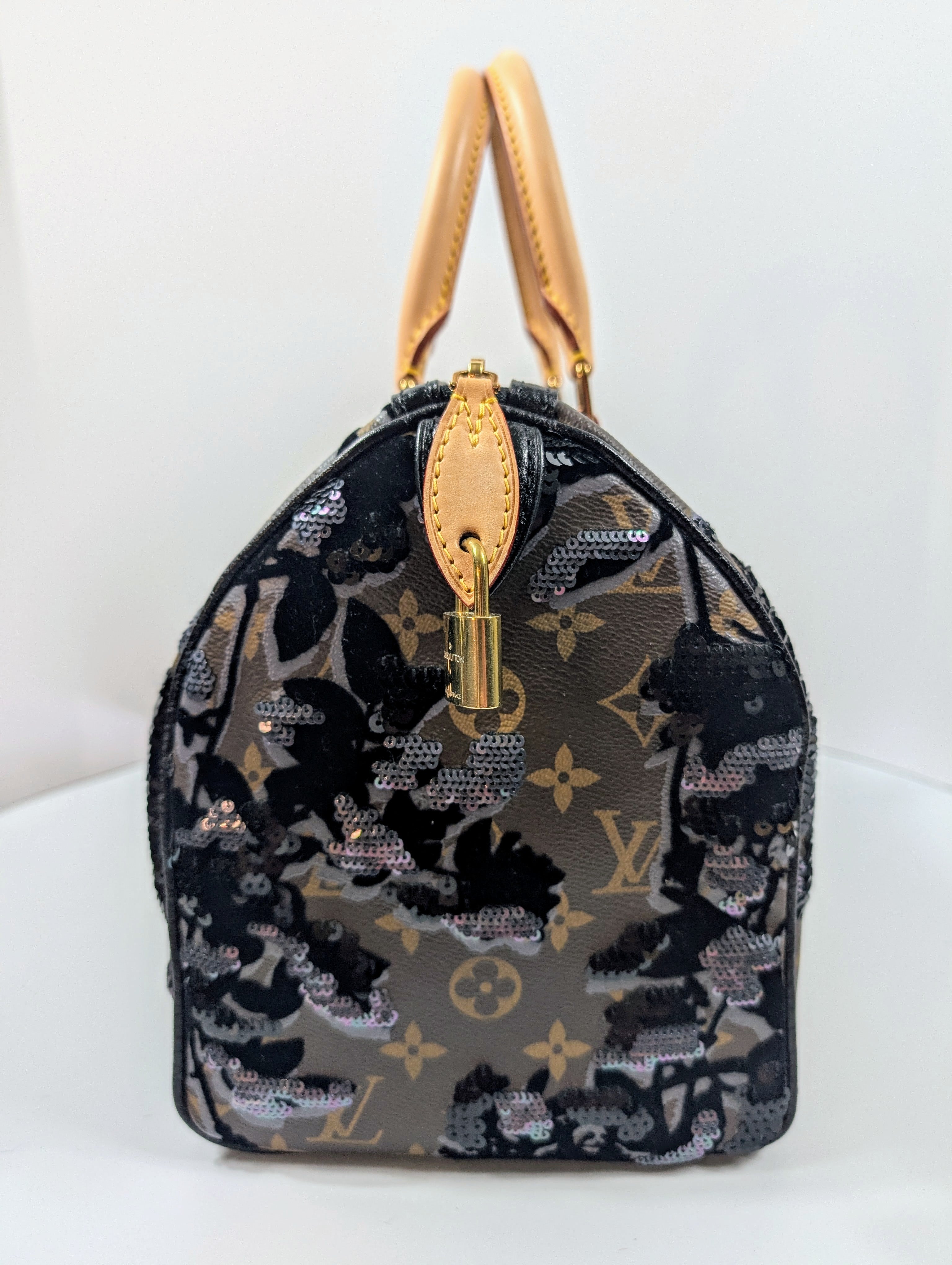 Louis Vuitton Black Monogram Sequin Tisse Speedy 30