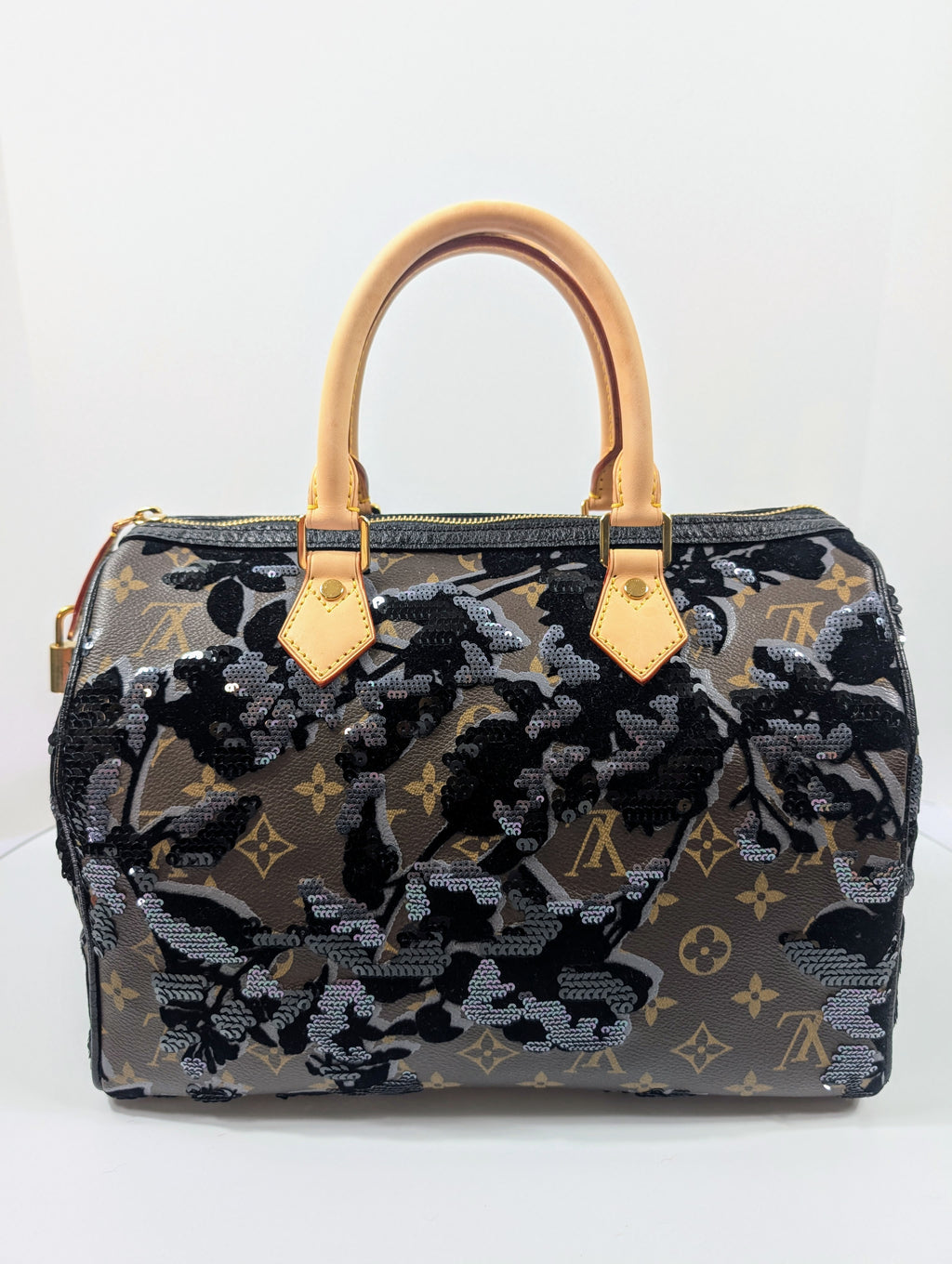 Louis Vuitton Black Monogram Sequin Tisse Speedy 30