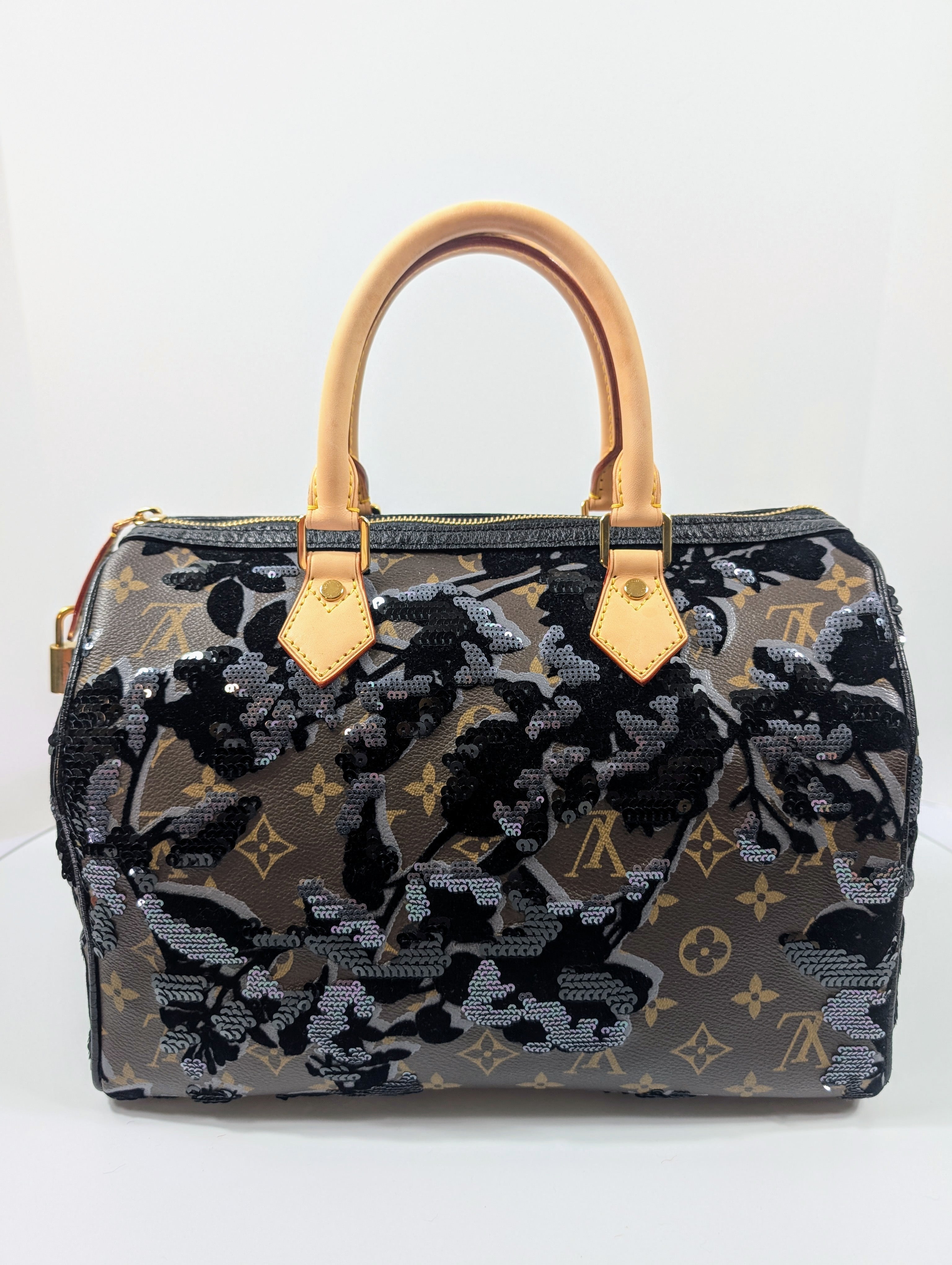 Louis Vuitton Black Monogram Sequin Tisse Speedy 30