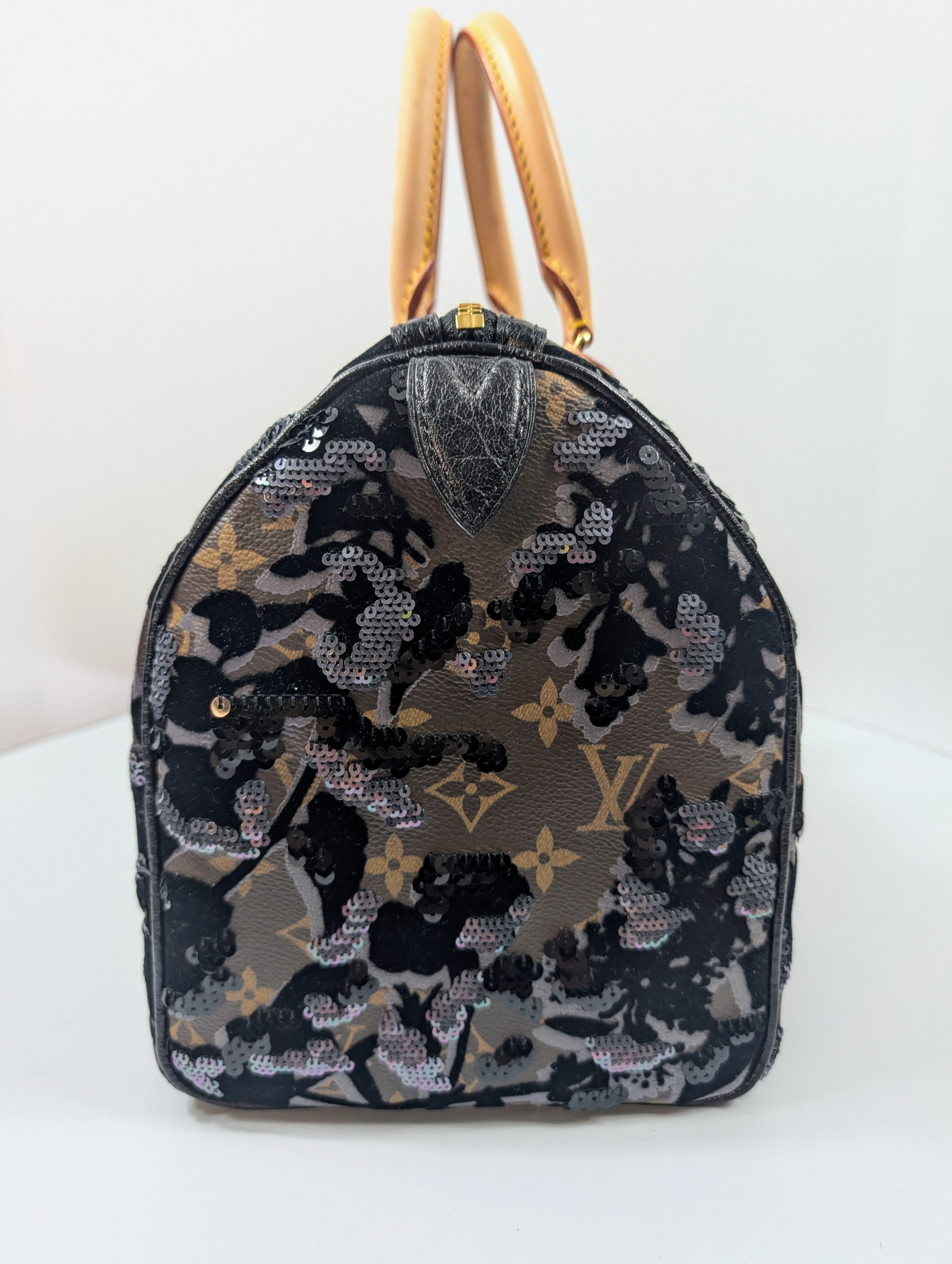 Louis Vuitton Black Monogram Sequin Tisse Speedy 30