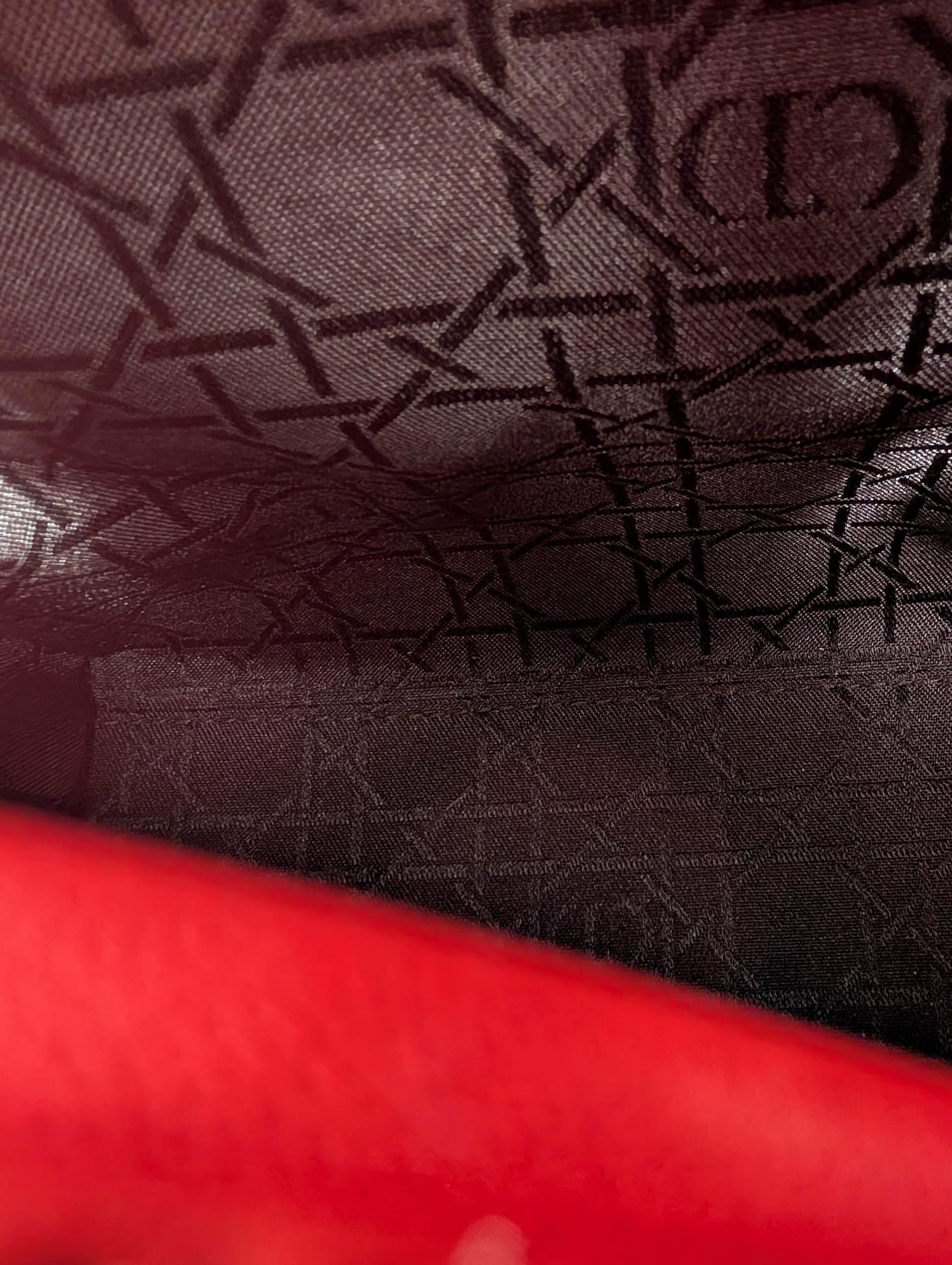 Dior Lady Dior Bright Red-Orange Quilted Lambskin and Charm