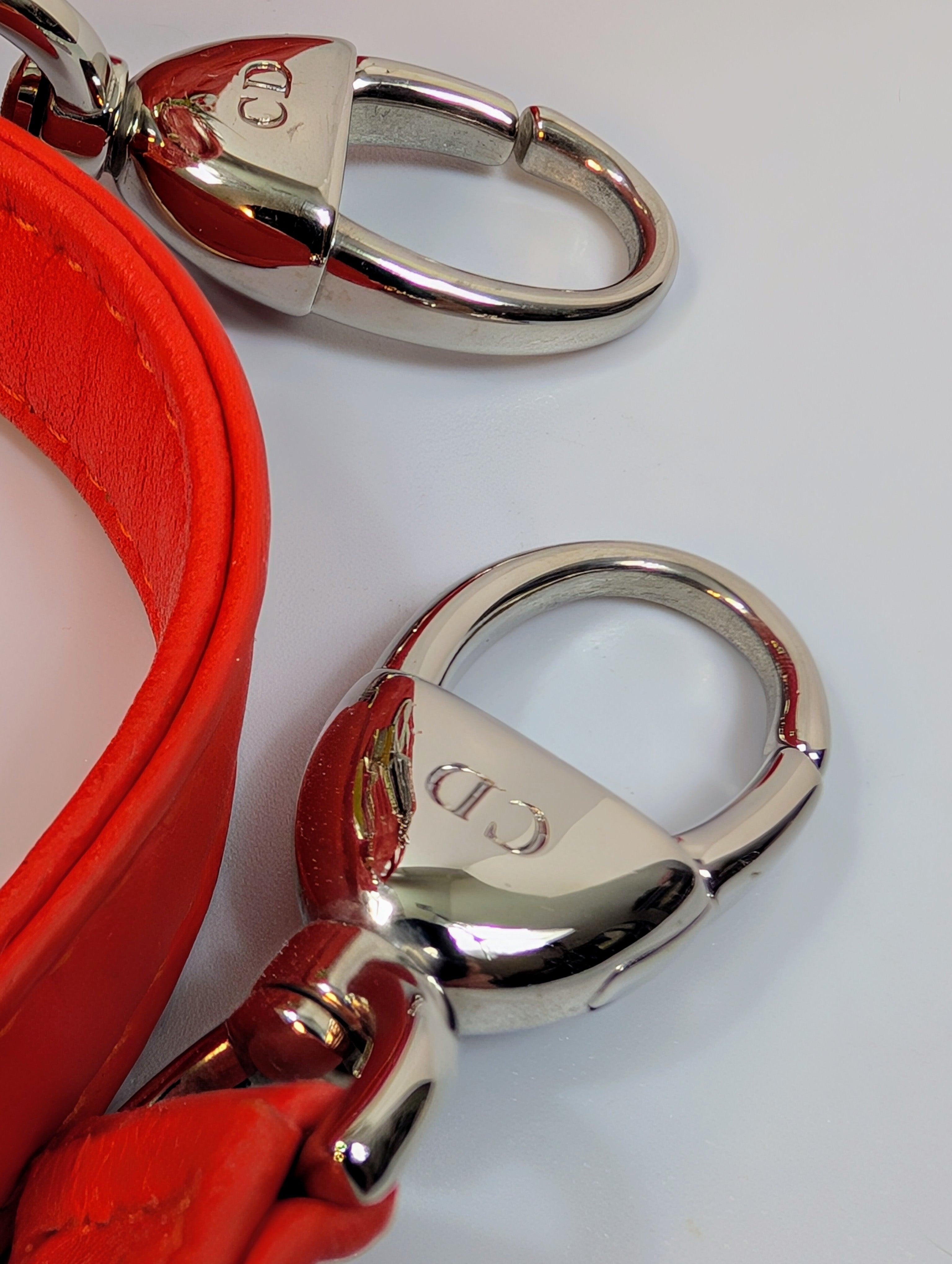 Dior Lady Dior Bright Red Orange Quilted Lambskin and Charm