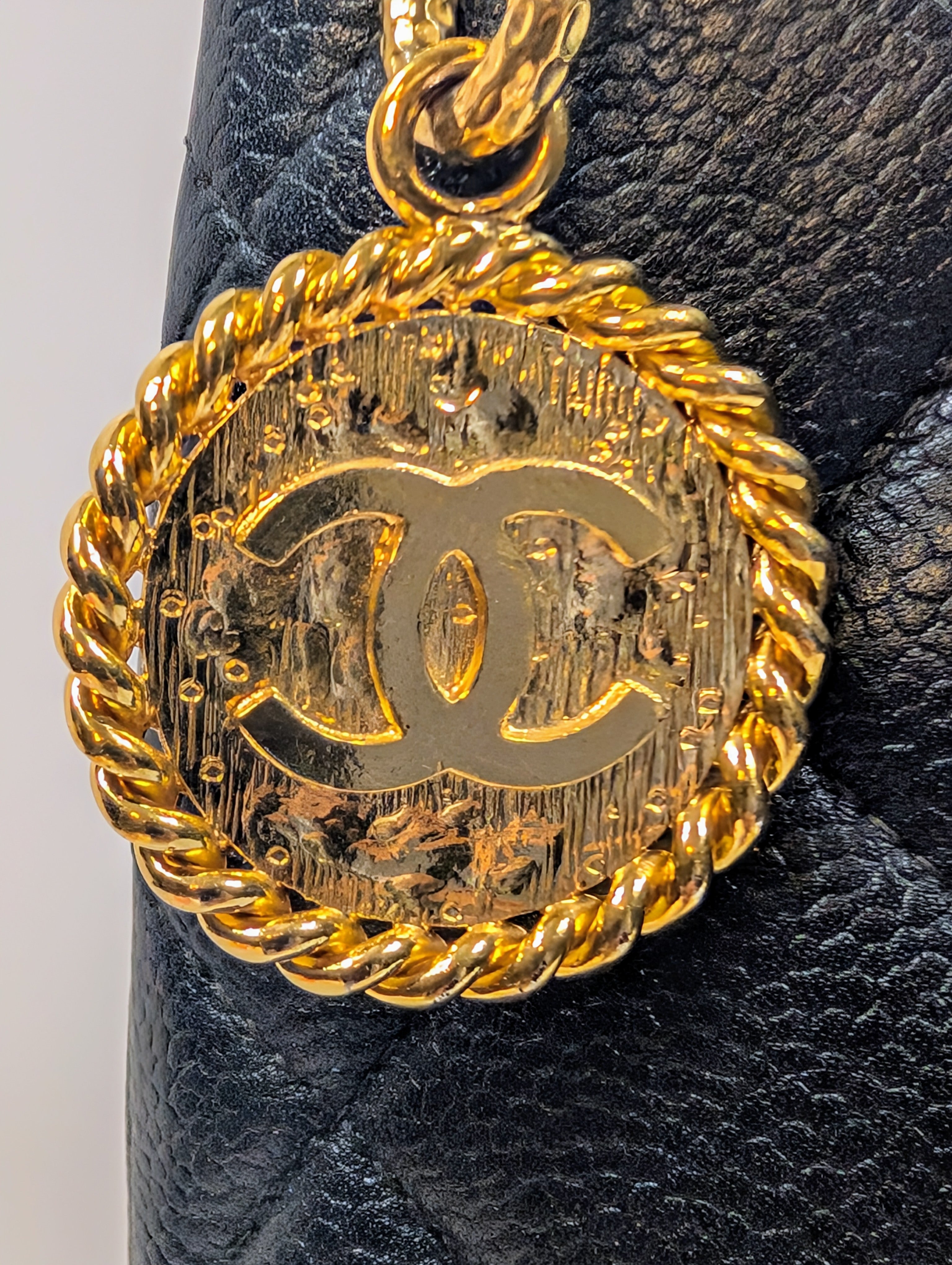 Chanel Vintage Black Quilted Caviar Medallion Tote Bag