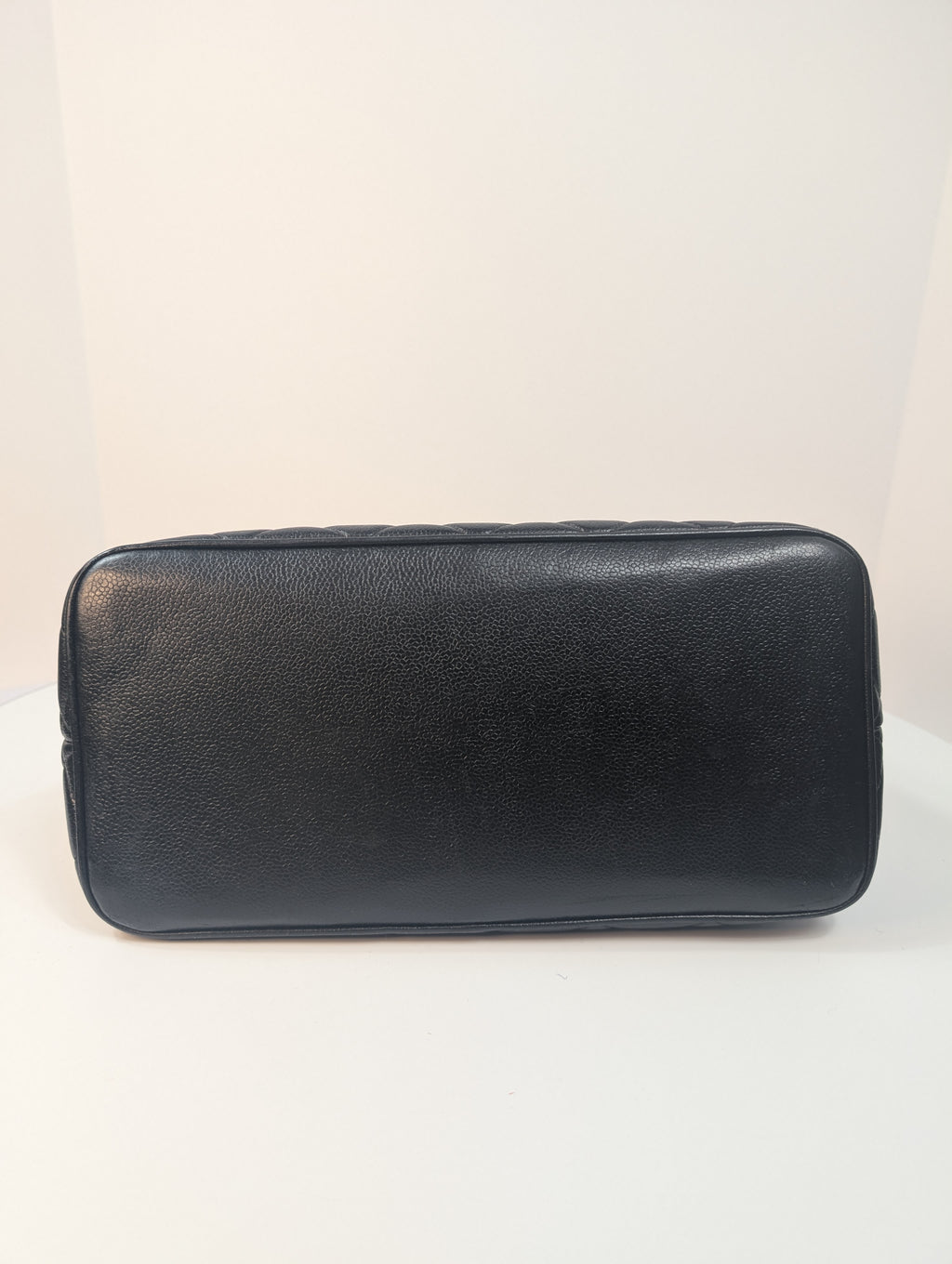 Chanel Vintage Black Quilted Caviar Medallion Tote Bag