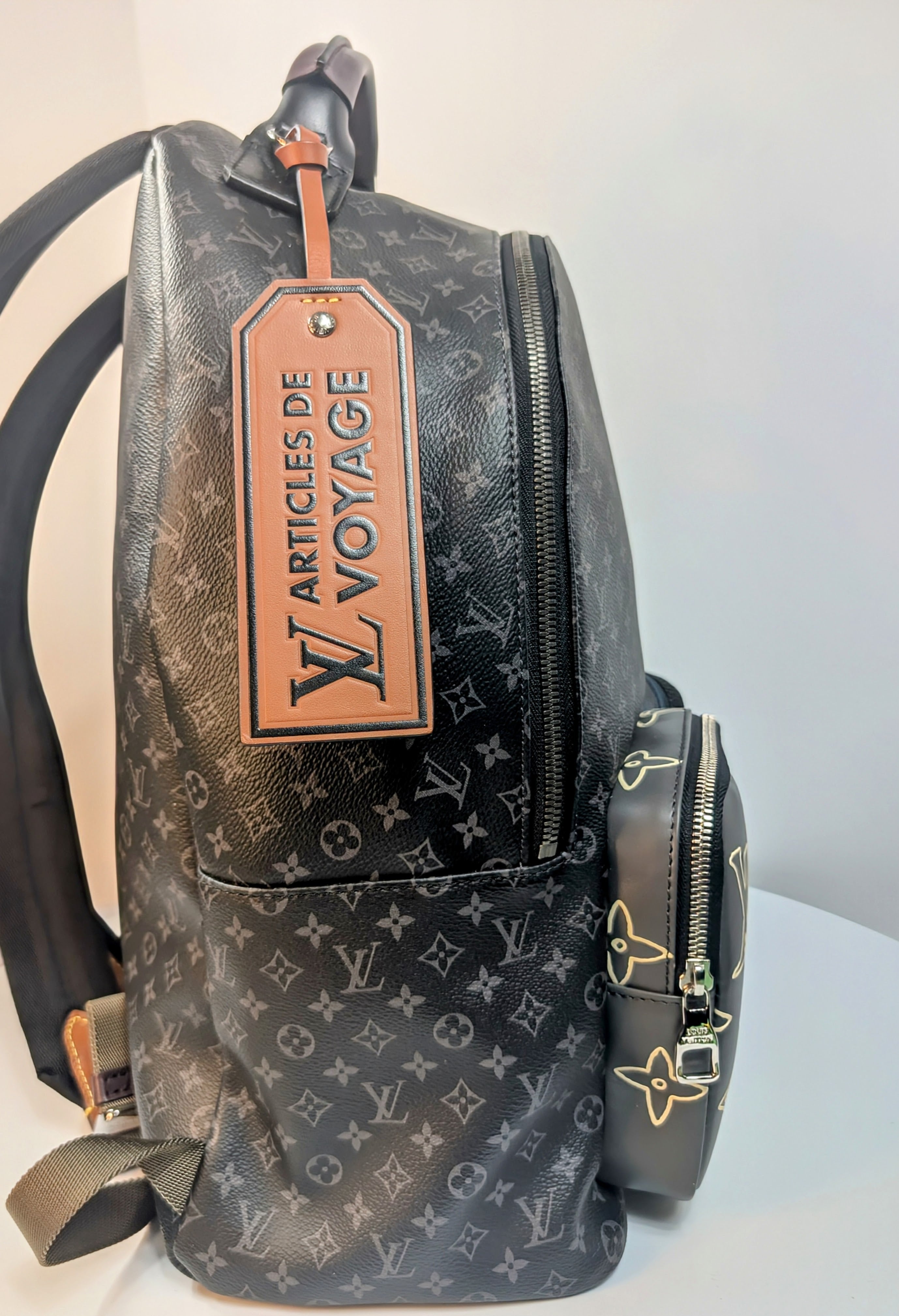 louis vuitton articles de voyage backpack Louis Vuitton Black and Grey Monogram Eclipse Reverse Josh Backpack – Encore Luxe Bags