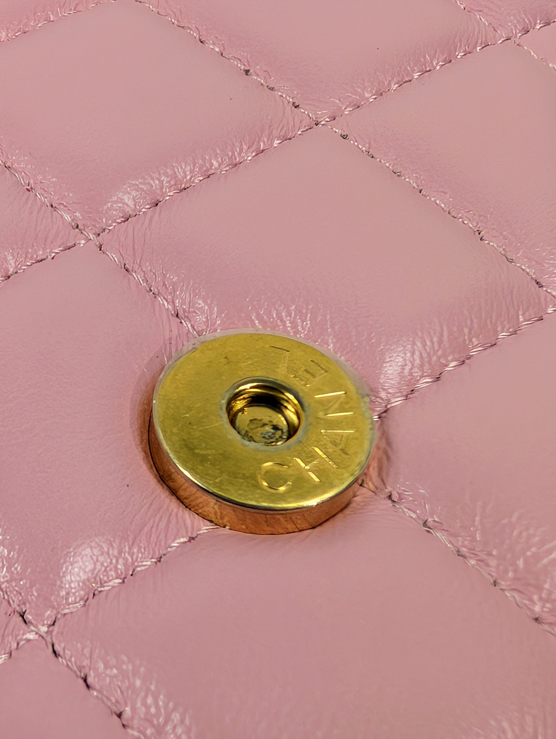 Chanel Classic Pink Wallet on Chain (WOC) Quilted Lambskin with Tonal Chain