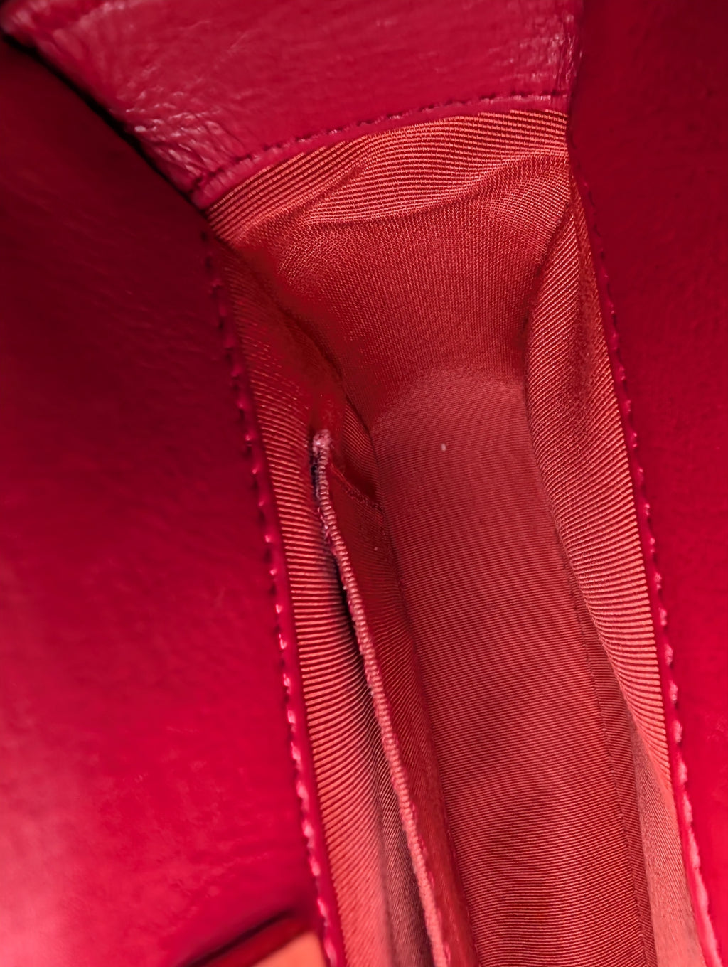 Chanel Rare Red V-Stitch Quilted Box Bag with Gold Hardware