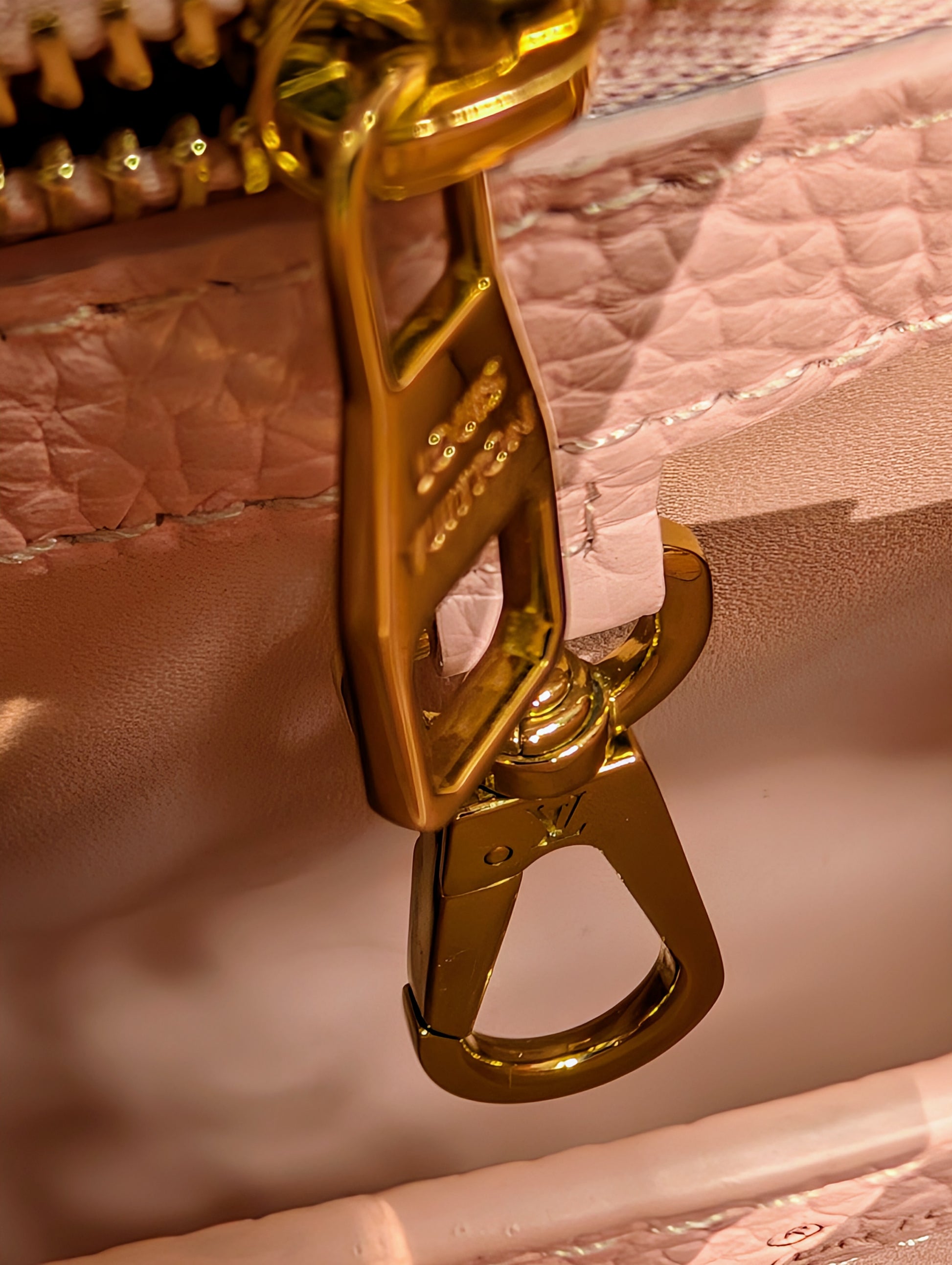 Louis Vuitton Rare Pink and Cream Capucines BB in Grained Taurillon Leather