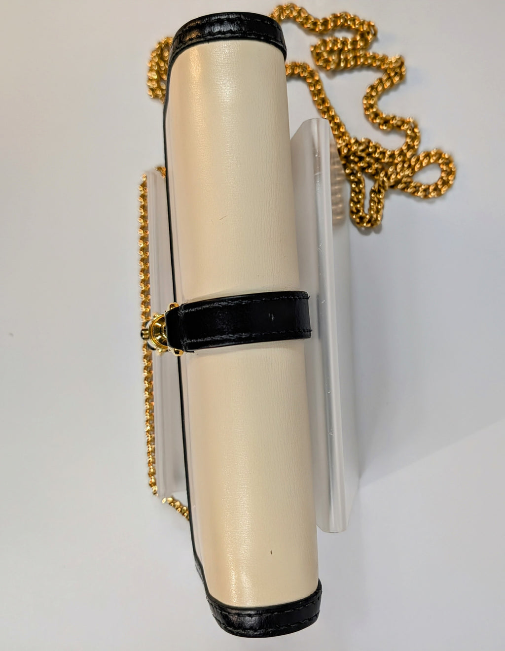 Gucci Cream Jackie 1961 Wallet on Chain with Gold Hardware