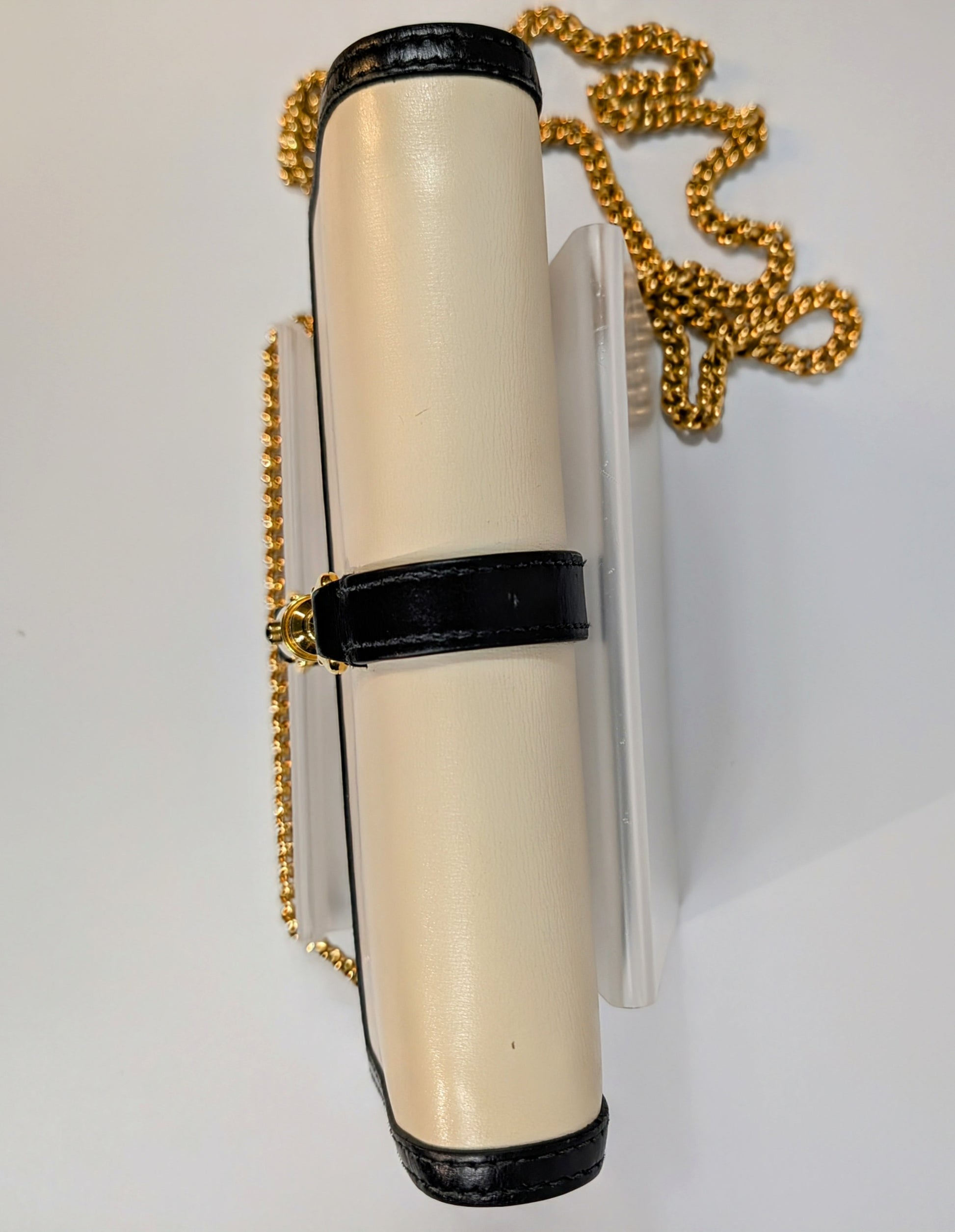 Gucci Cream Jackie 1961 Wallet on Chain with Gold Hardware