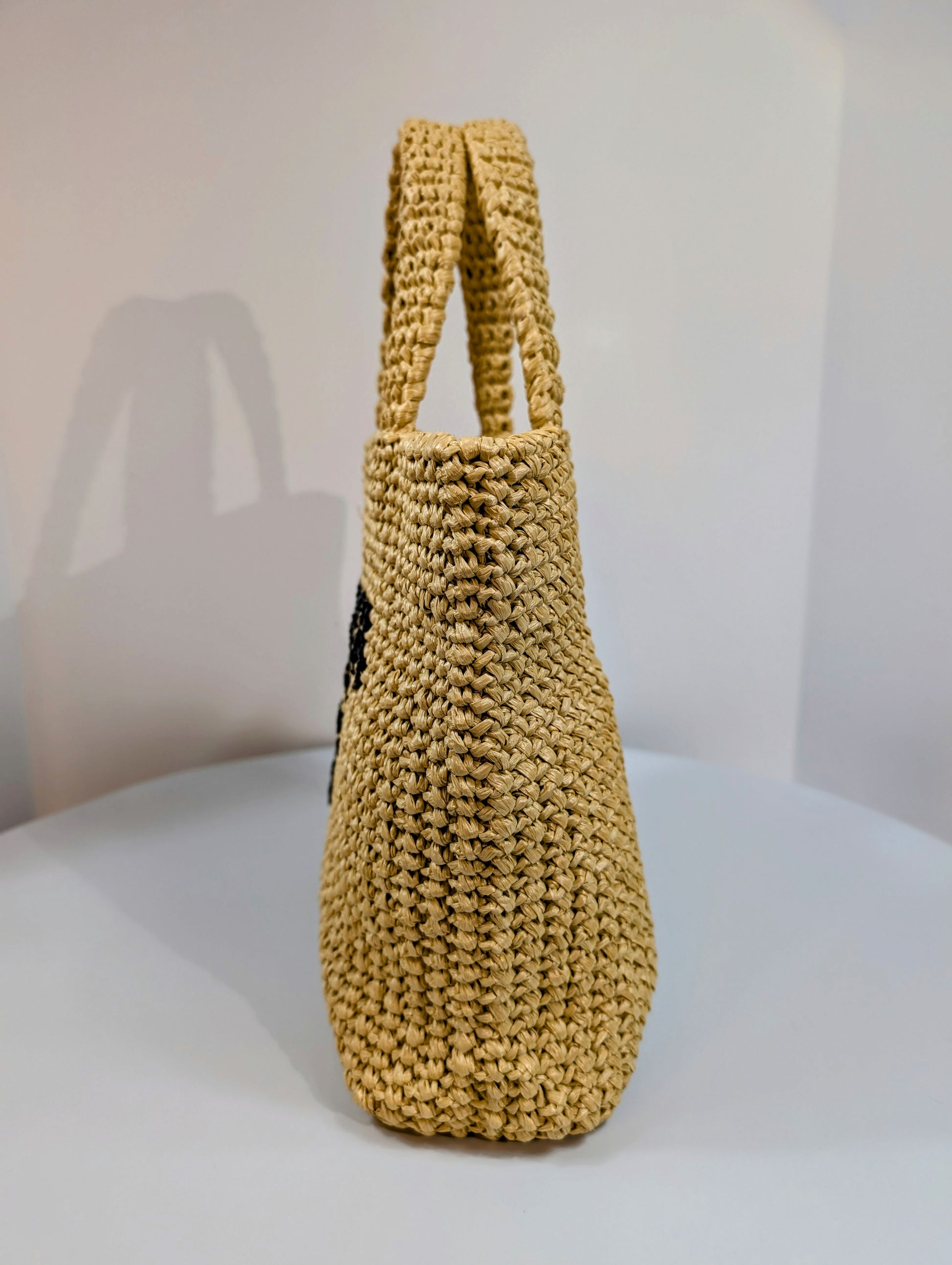 Prada Natural/Beige Small Woven Raffia Tote