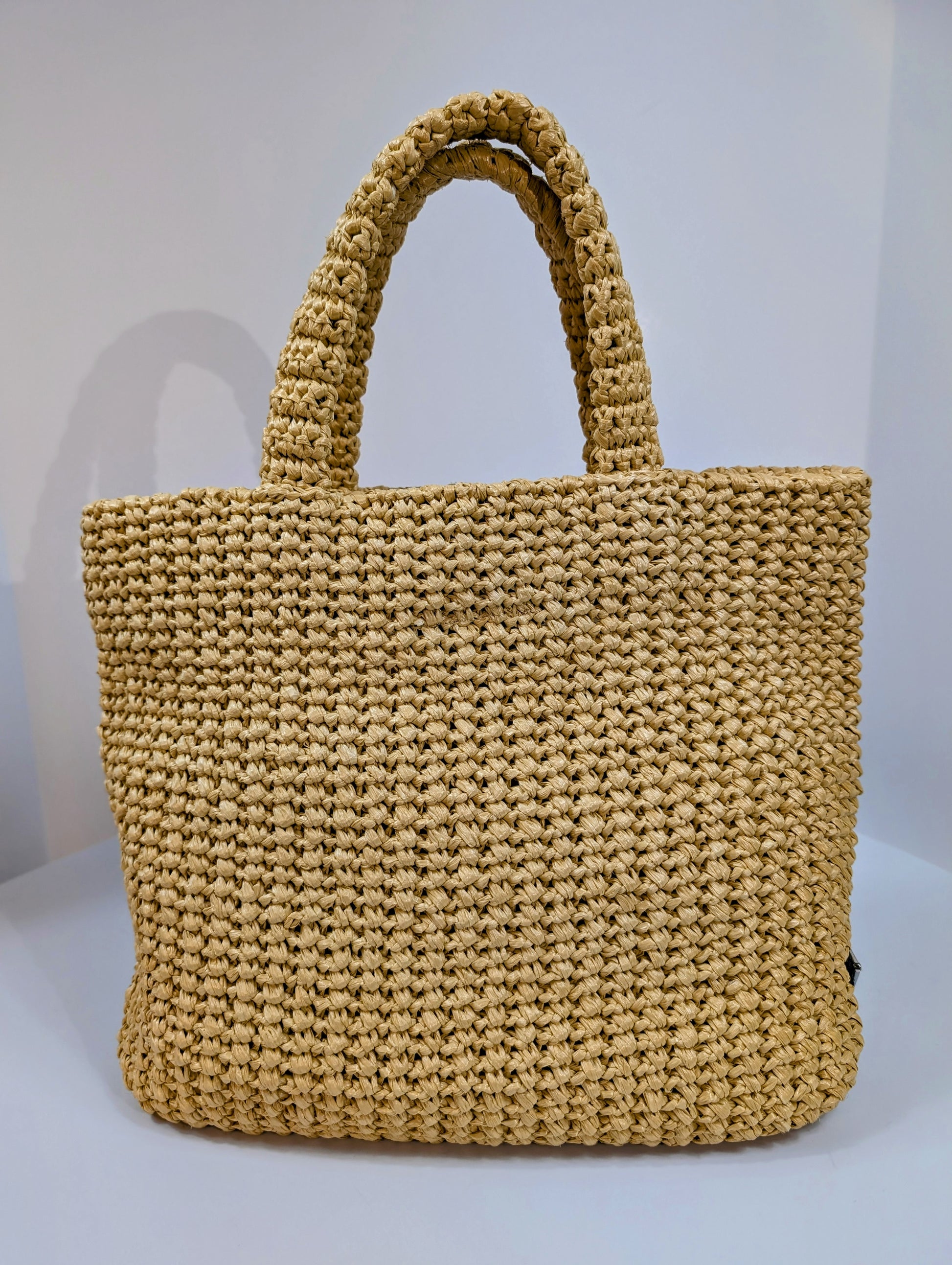 Prada Natural/Beige Small Woven Raffia Tote