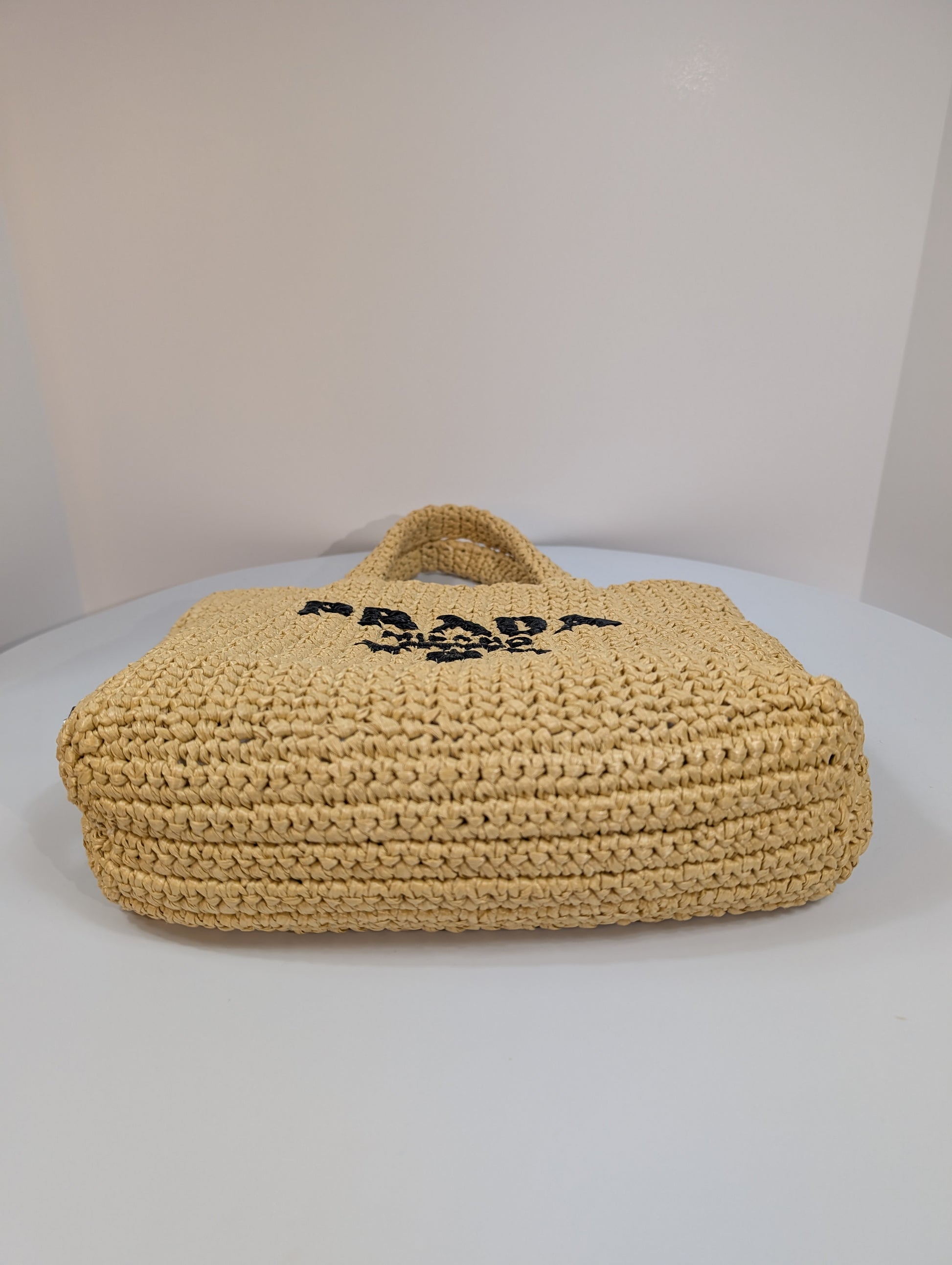 Prada Natural/Beige Small Woven Raffia Tote