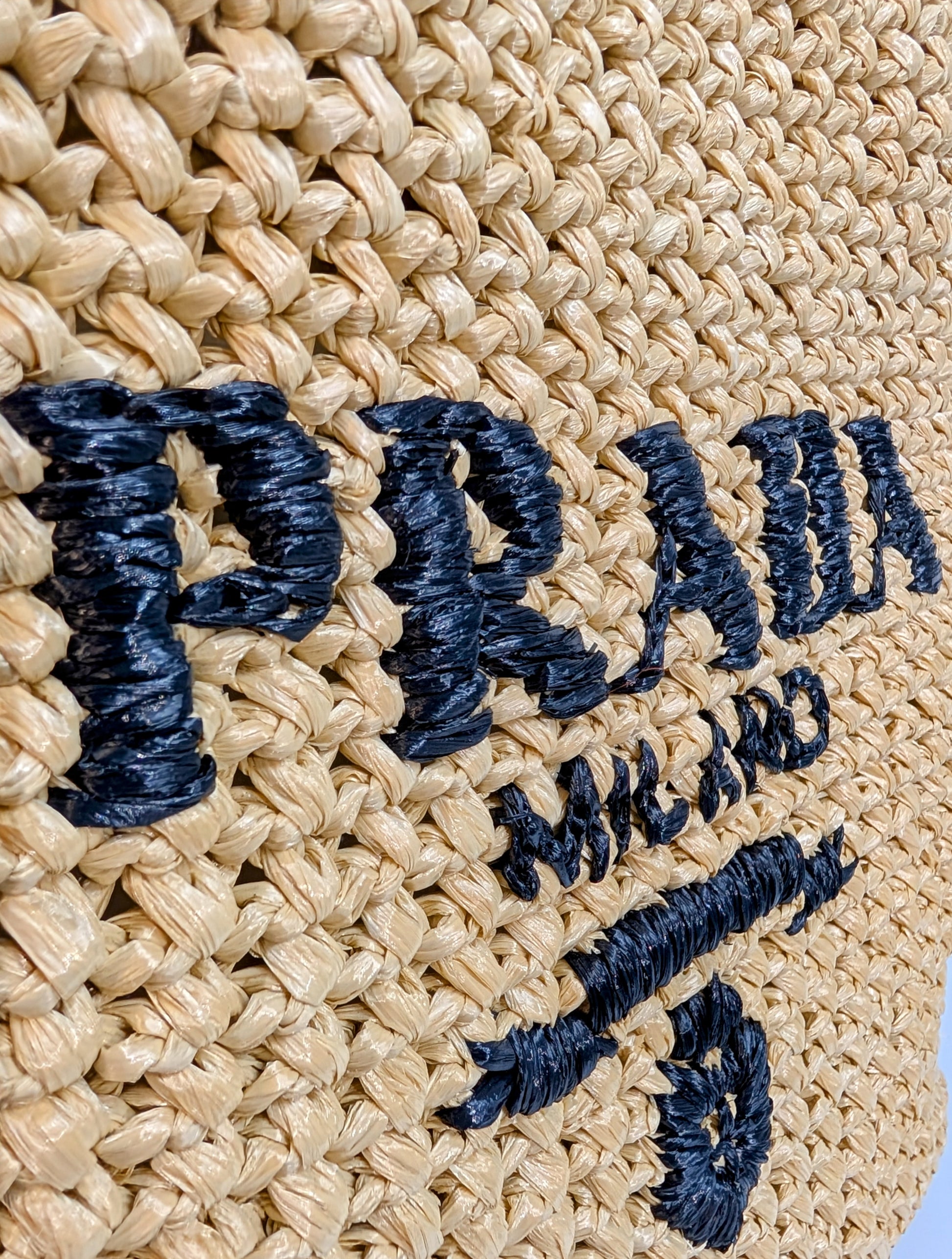 Prada Natural/Beige Small Woven Raffia Tote
