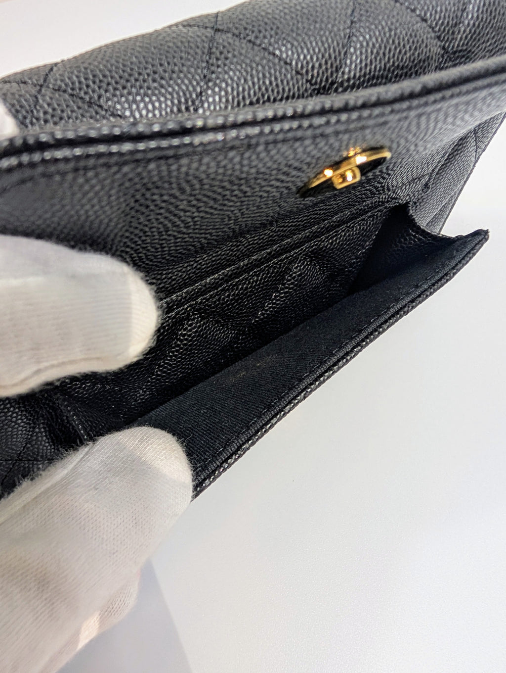 Chanel Black Caviar Leather Extra Mini Rectangular Wallet on Chain