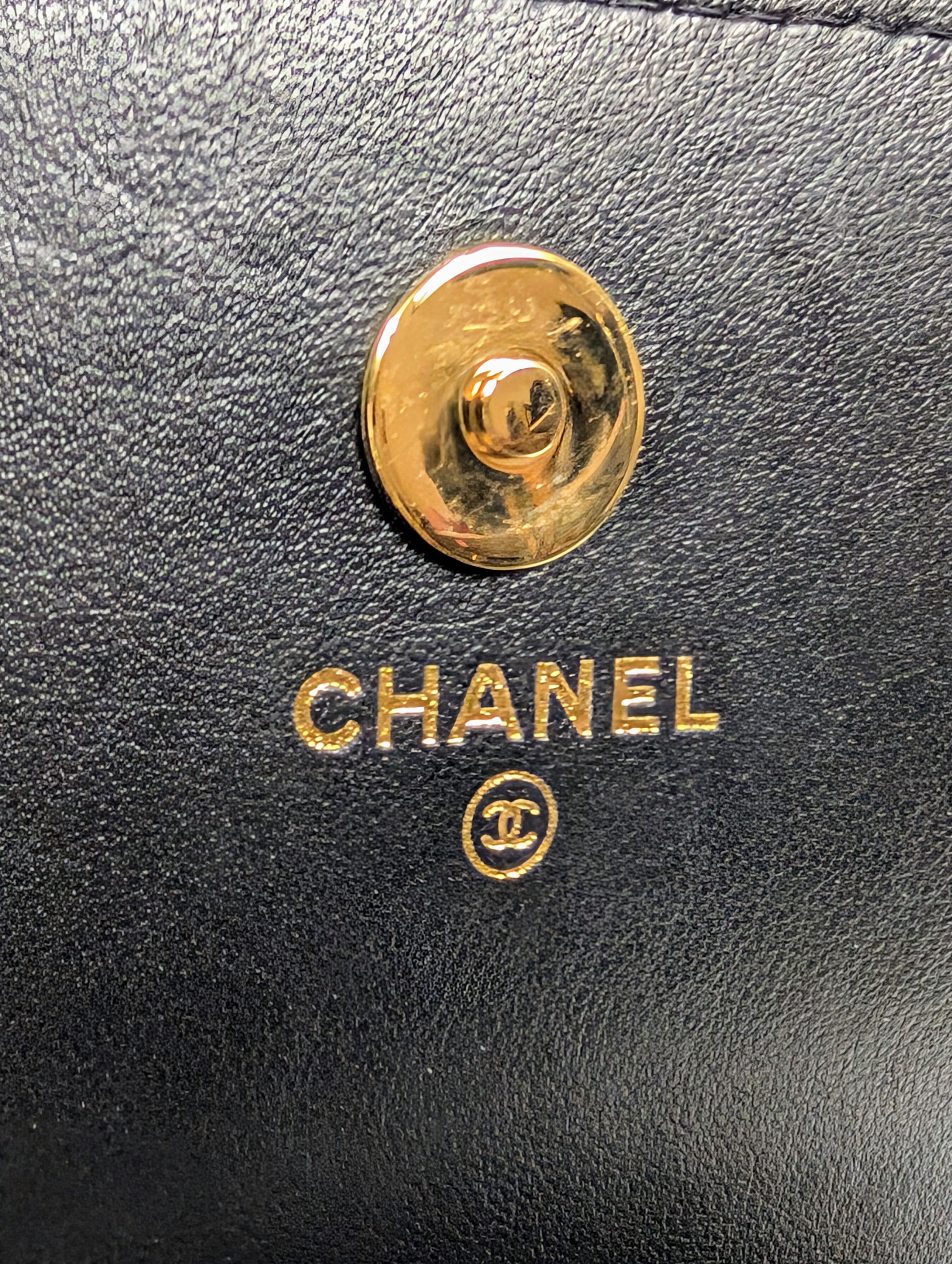 Chanel Black Caviar Leather Extra Mini Rectangular Wallet on Chain