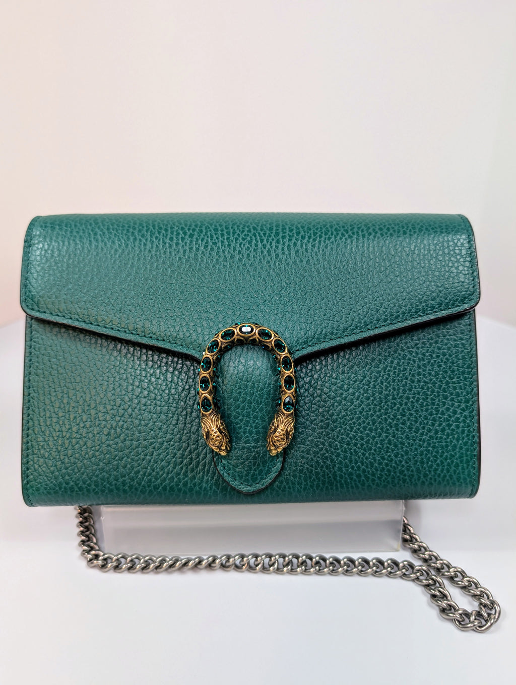 Gucci Green Dionysus Wallet on Chain (WOC) with Crystal Detail