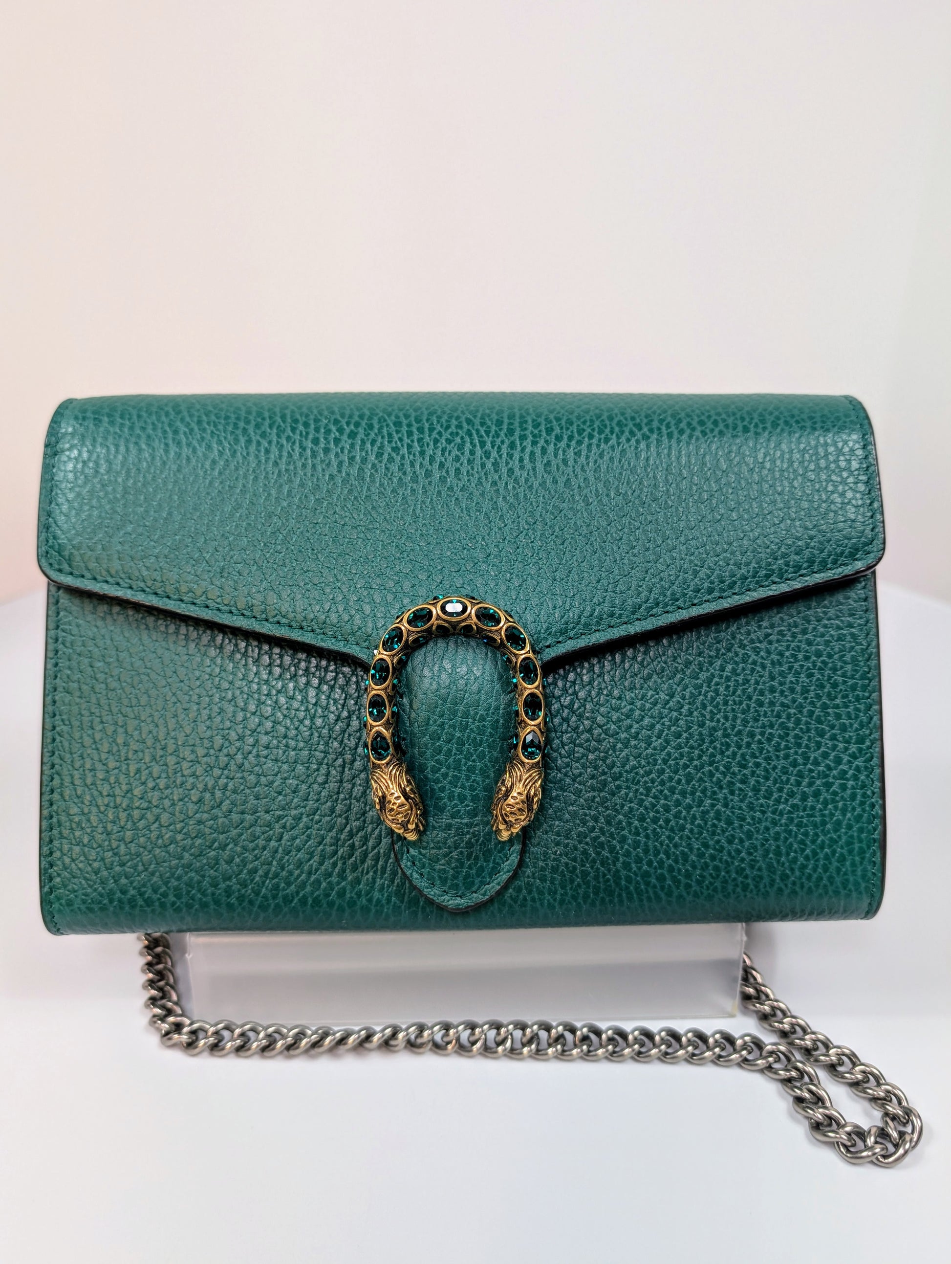 Gucci Green Dionysus Wallet on Chain (WOC) with Crystal Detail