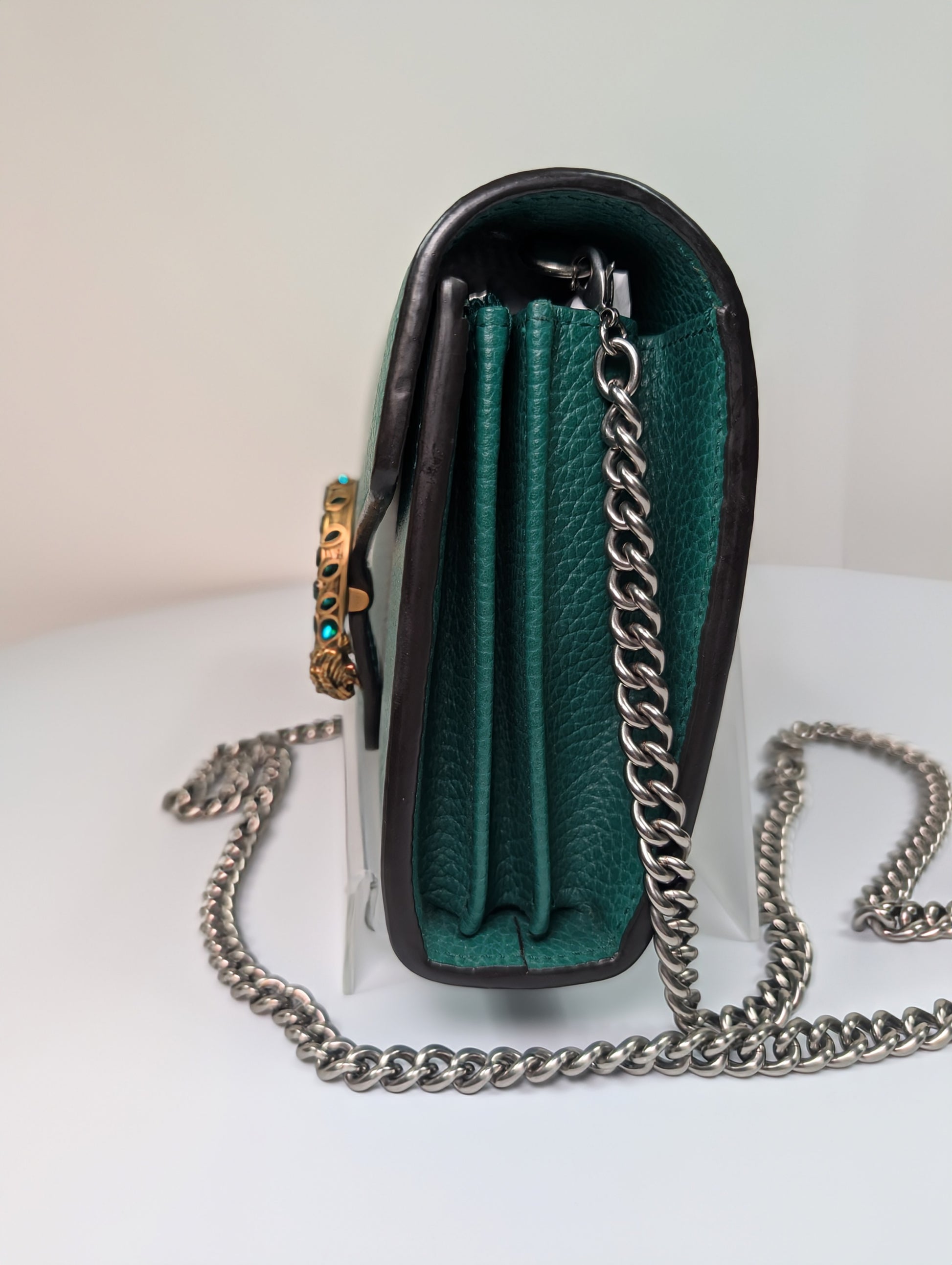 Gucci Green Dionysus Wallet on Chain (WOC) with Crystal Detail