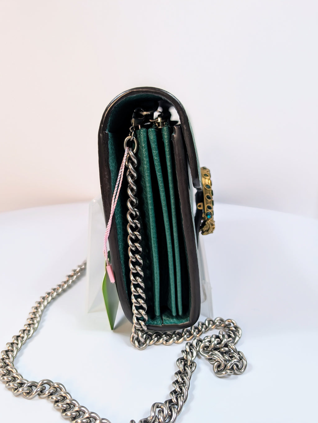 Gucci Green Dionysus Wallet on Chain (WOC) with Crystal Detail