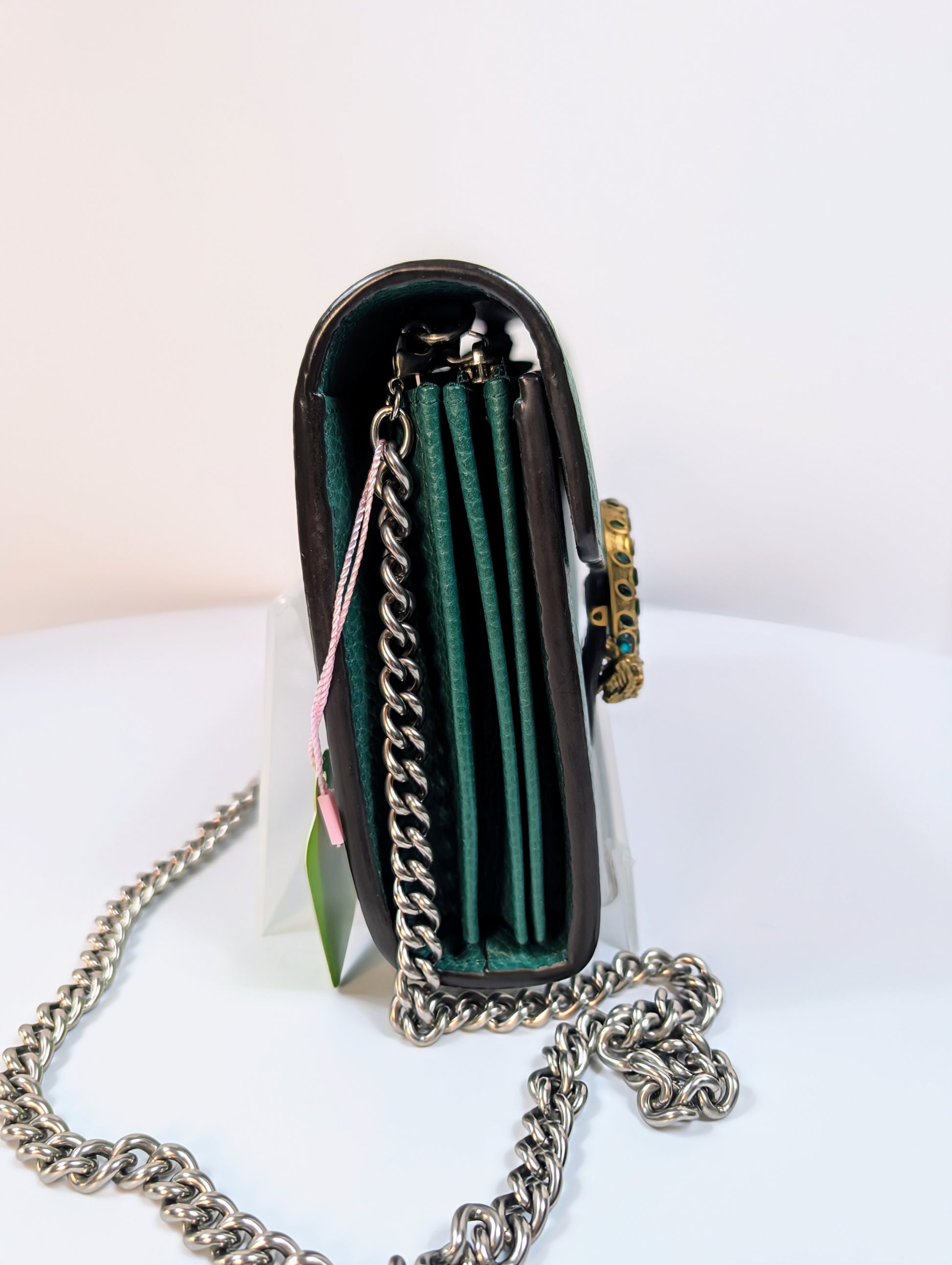Gucci Green Dionysus Wallet on Chain (WOC) with Crystal Detail