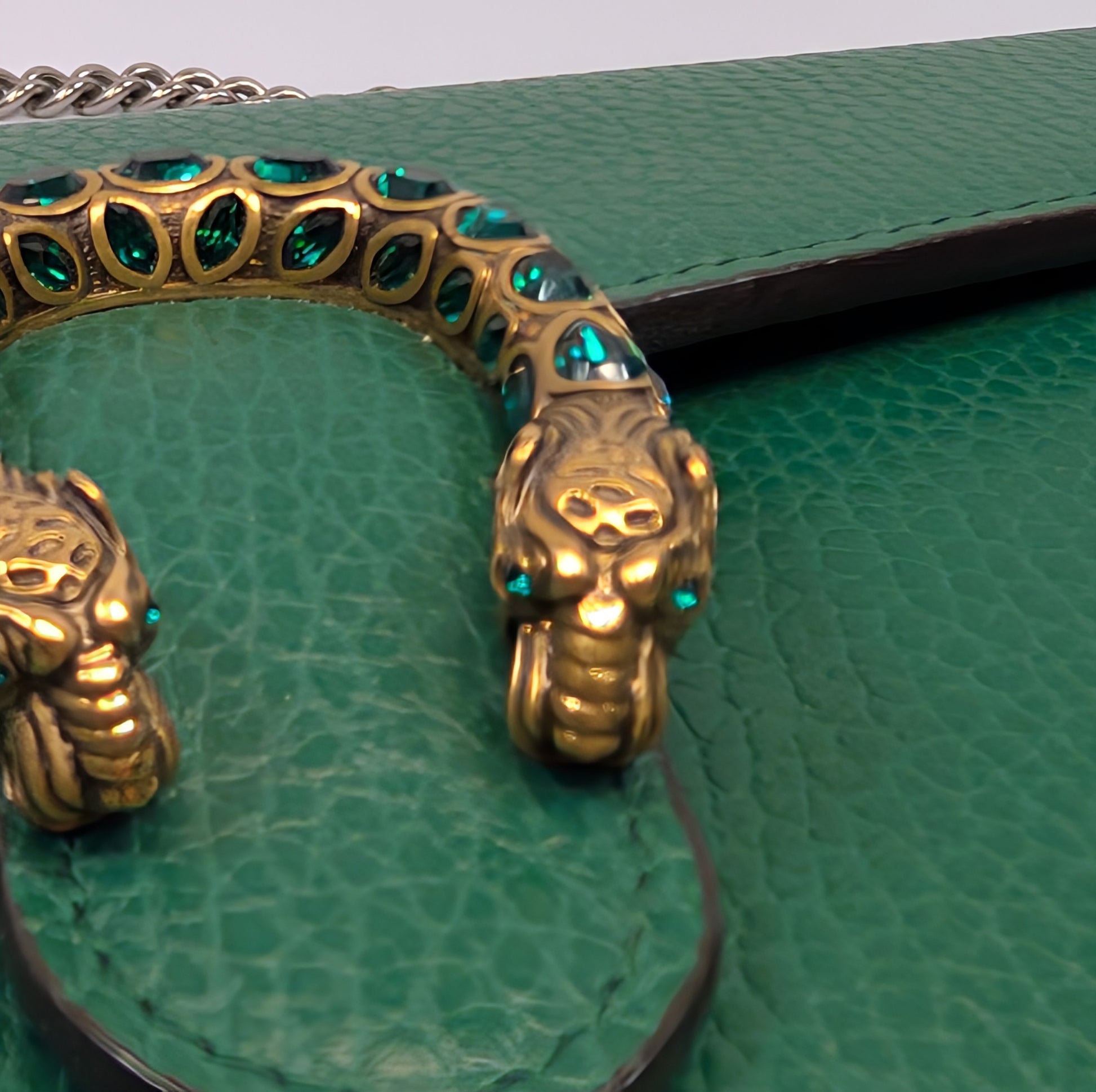 Gucci Green Dionysus Wallet on Chain (WOC) with Crystal Detail