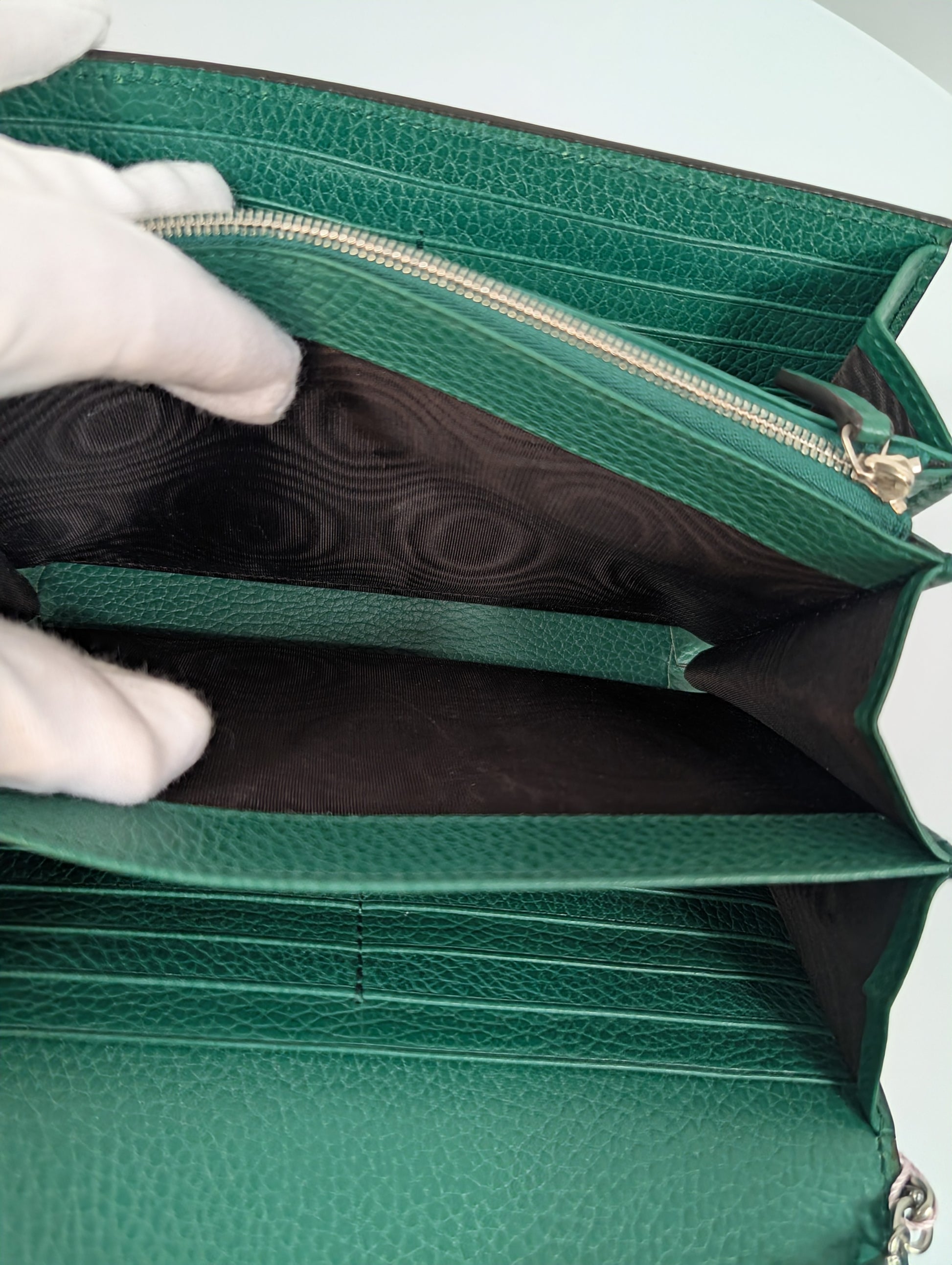 Gucci Green Dionysus Wallet on Chain (WOC) with Crystal Detail