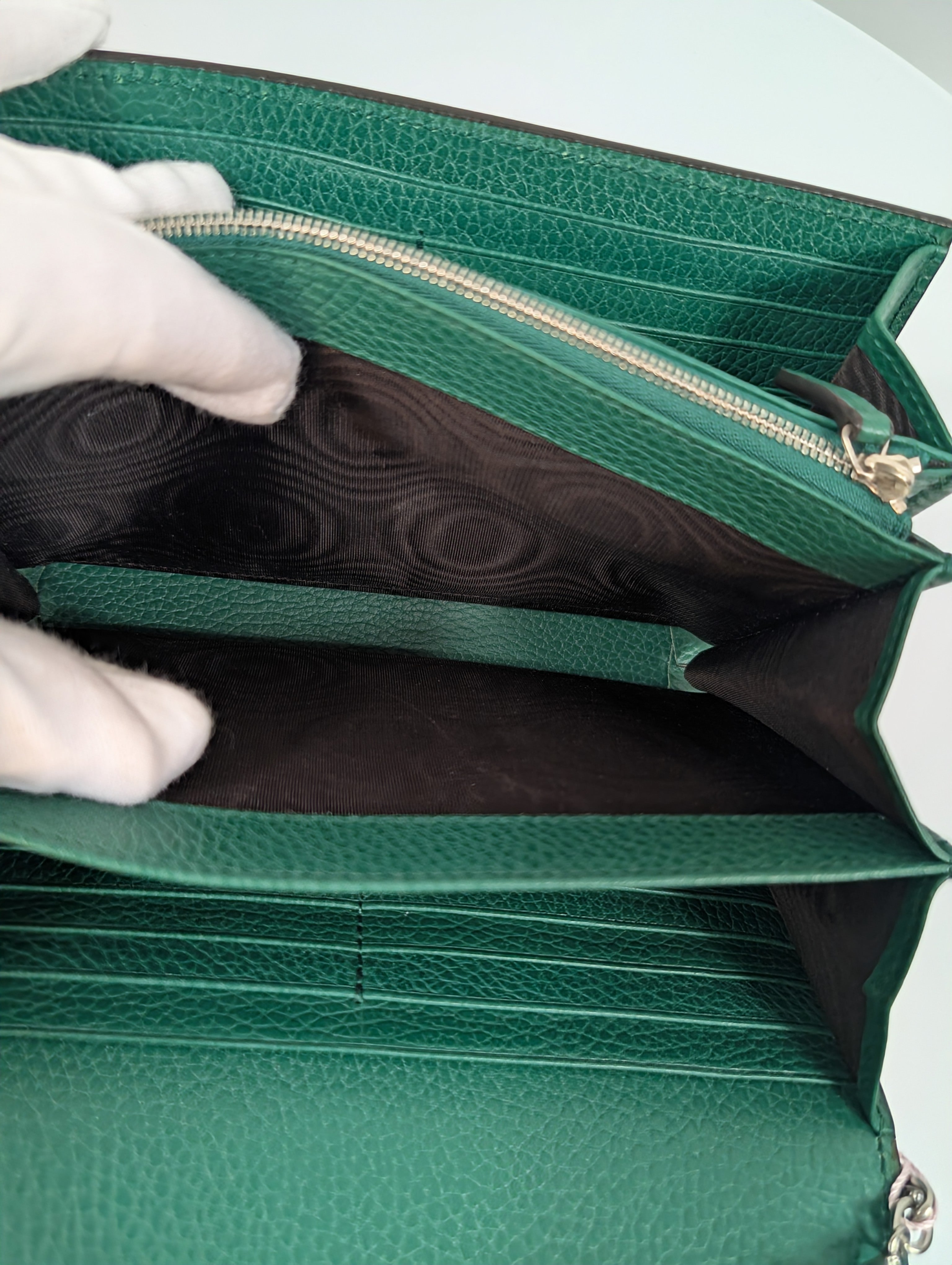 Gucci Green Dionysus Wallet on Chain (WOC) with Crystal Detail