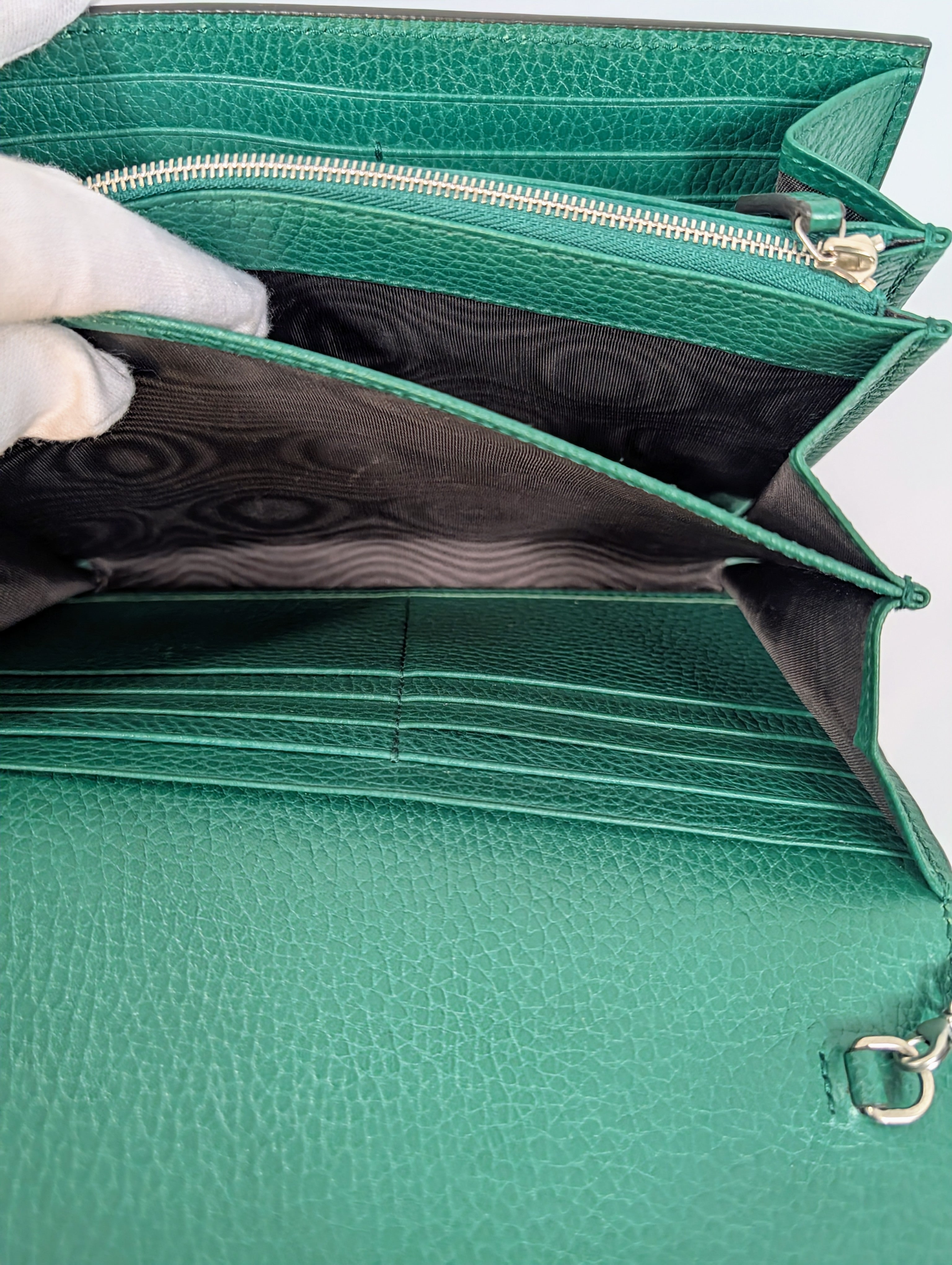 Gucci Green Dionysus Wallet on Chain (WOC) with Crystal Detail