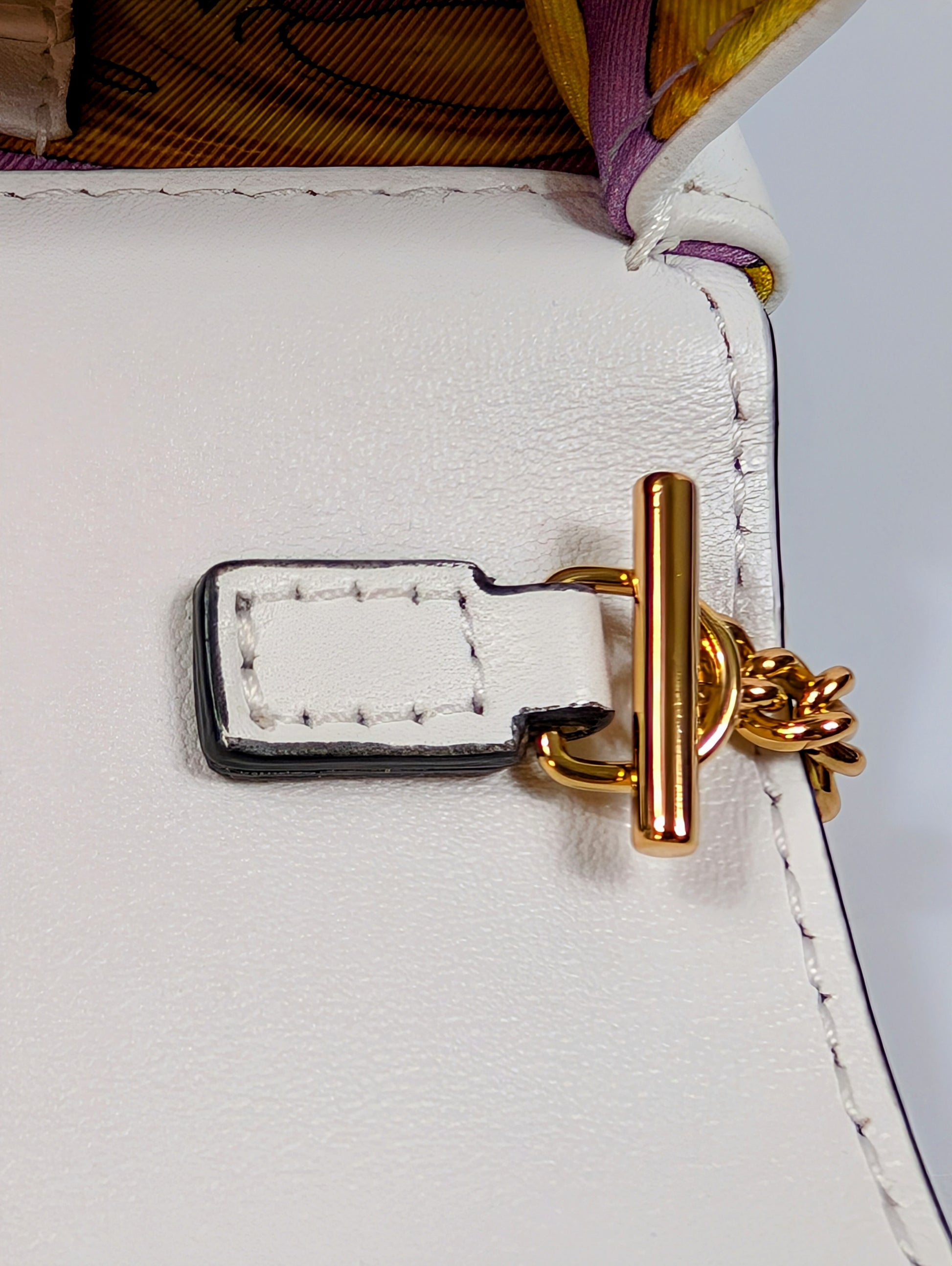 Versace White Virtus Quilted Chain Wallet on Chain (WOC)