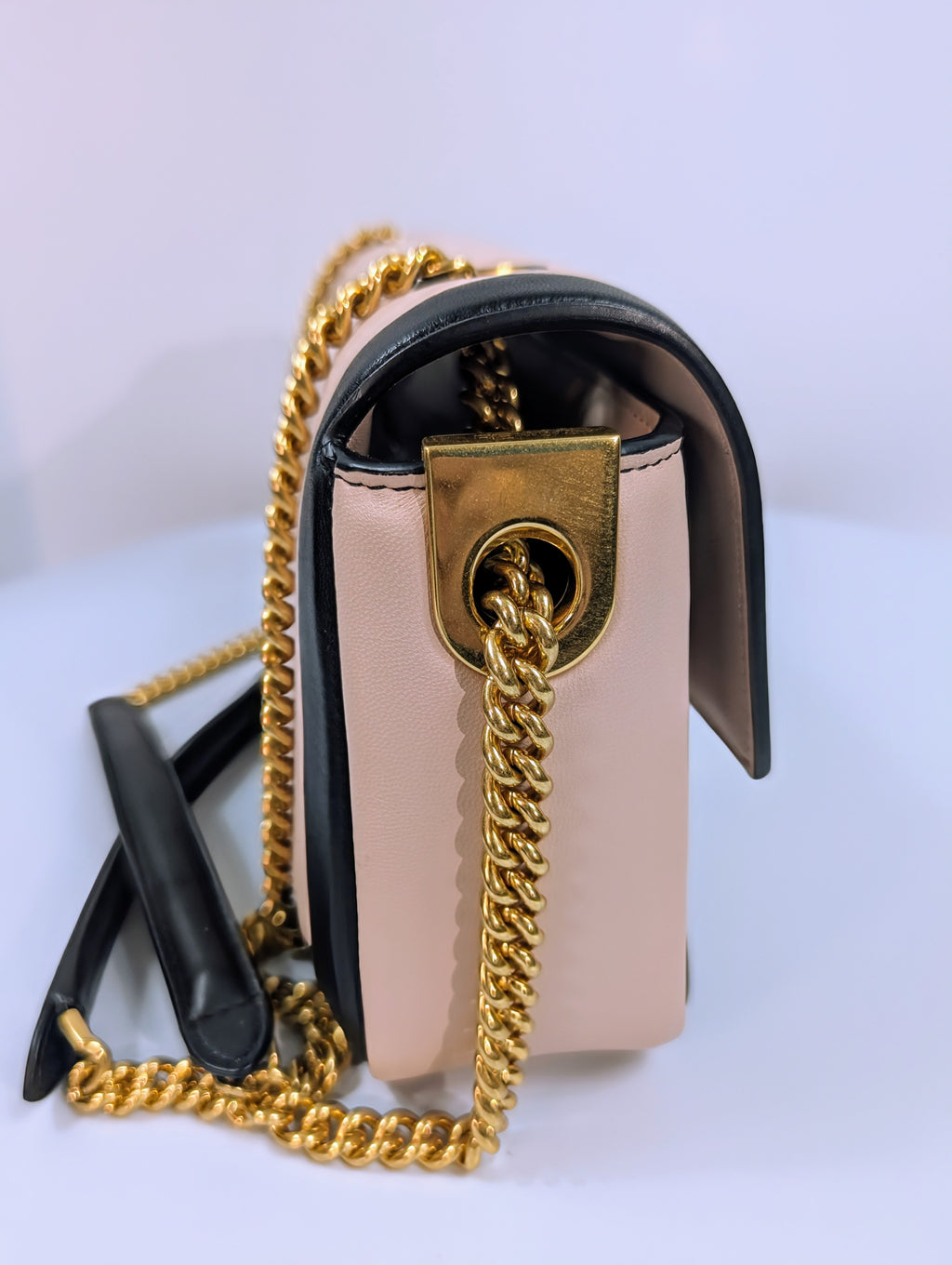 Fendi Bicolor Light Pink and Black Baguette Bag