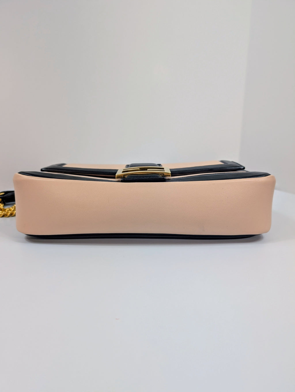 Fendi Bicolor Light Pink and Black Baguette Bag