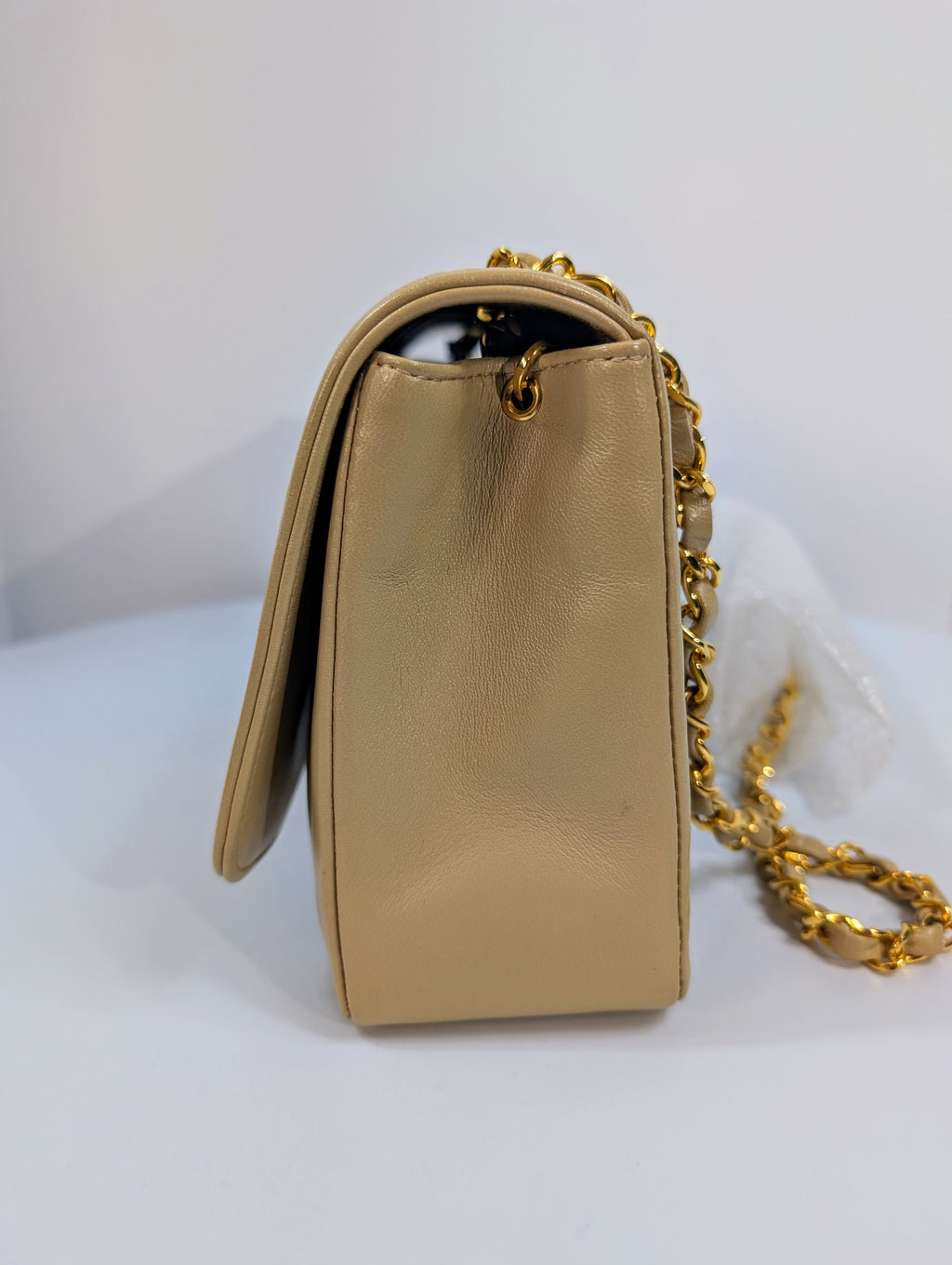 Chanel Vintage (1 series) Beige Classic Early Diana Single Flap Bag