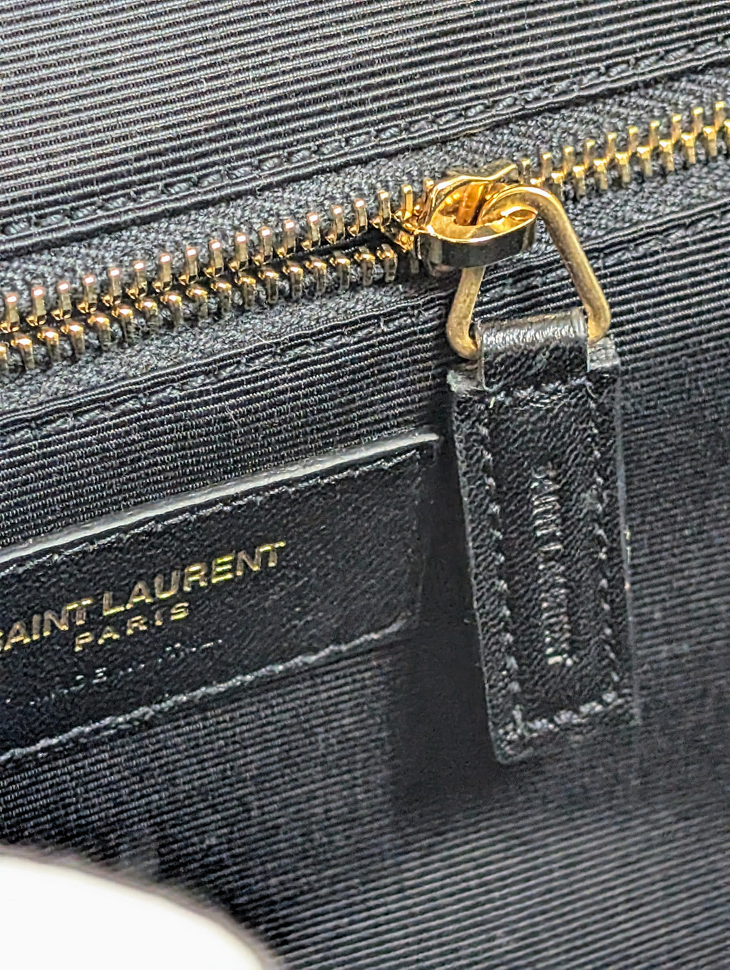 YSL Saint Laurent Beige Embossed Leather Monogram Matelassé Chain