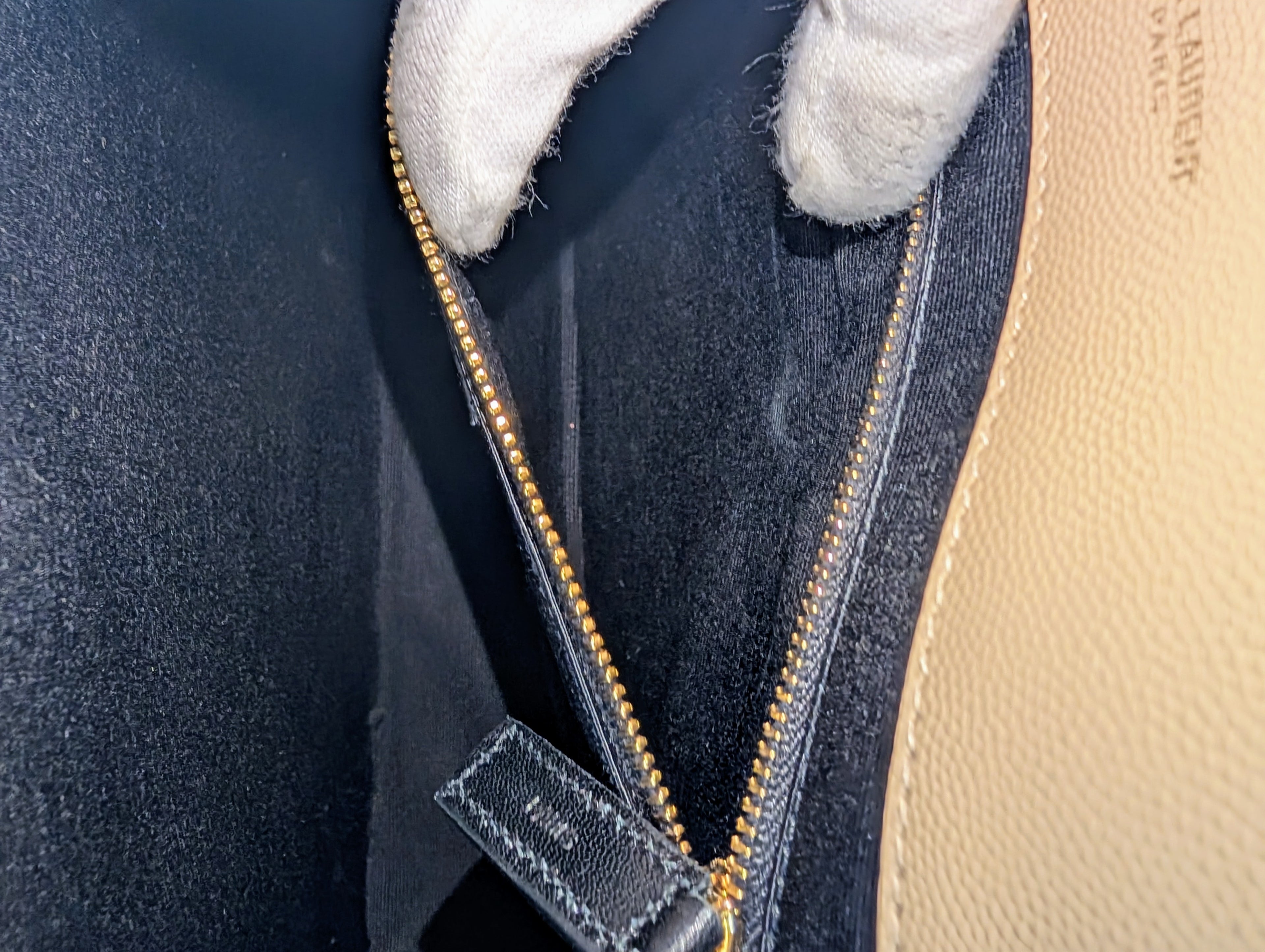 YSL Saint Laurent Beige Embossed Leather Monogram Matelassé Chain