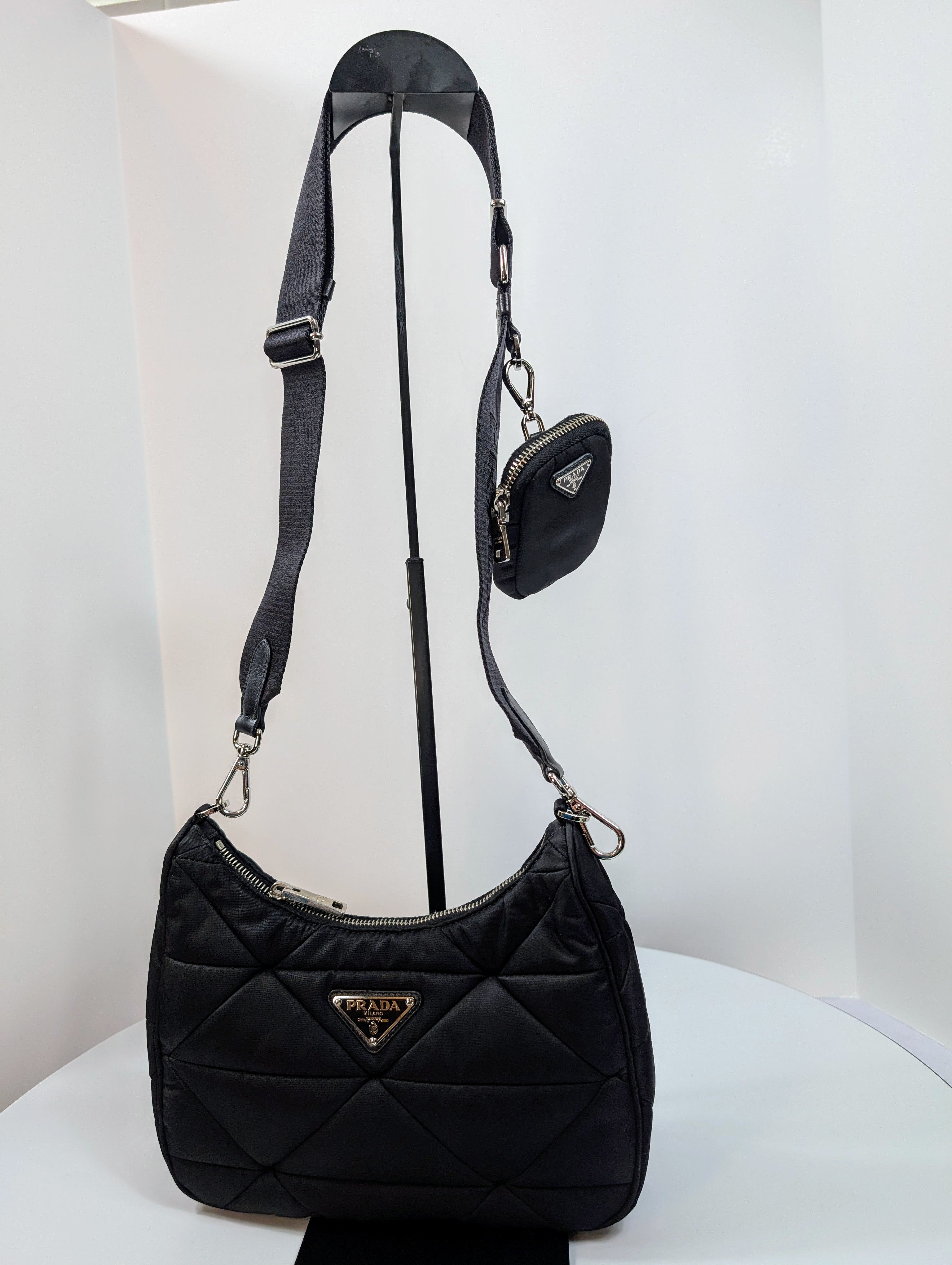 Prada Black Re-Nylon Padded Shoulder Bag (Re-Edition 2005)