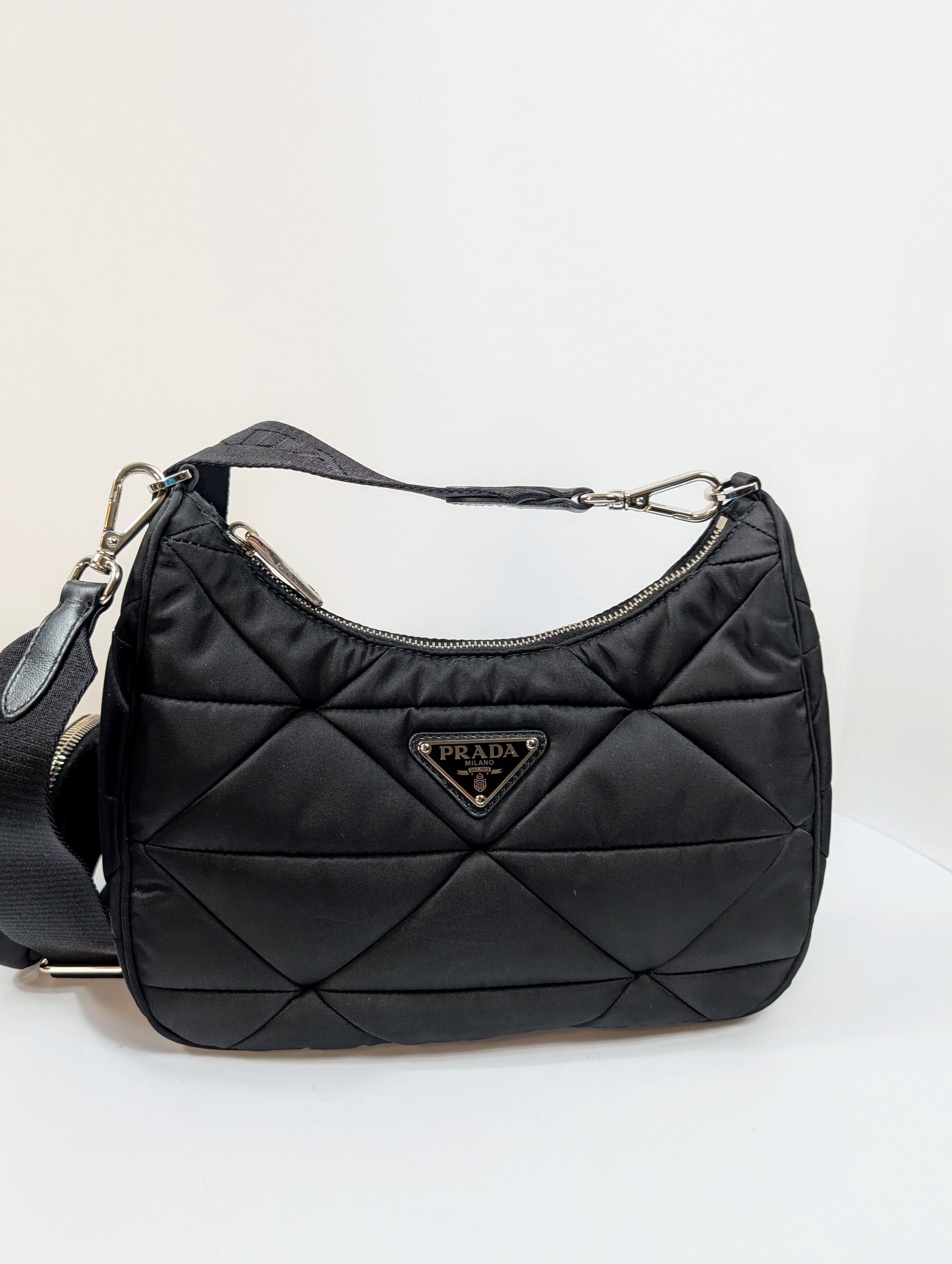 Prada Black Re-Nylon Padded Shoulder Bag (Re-Edition 2005)