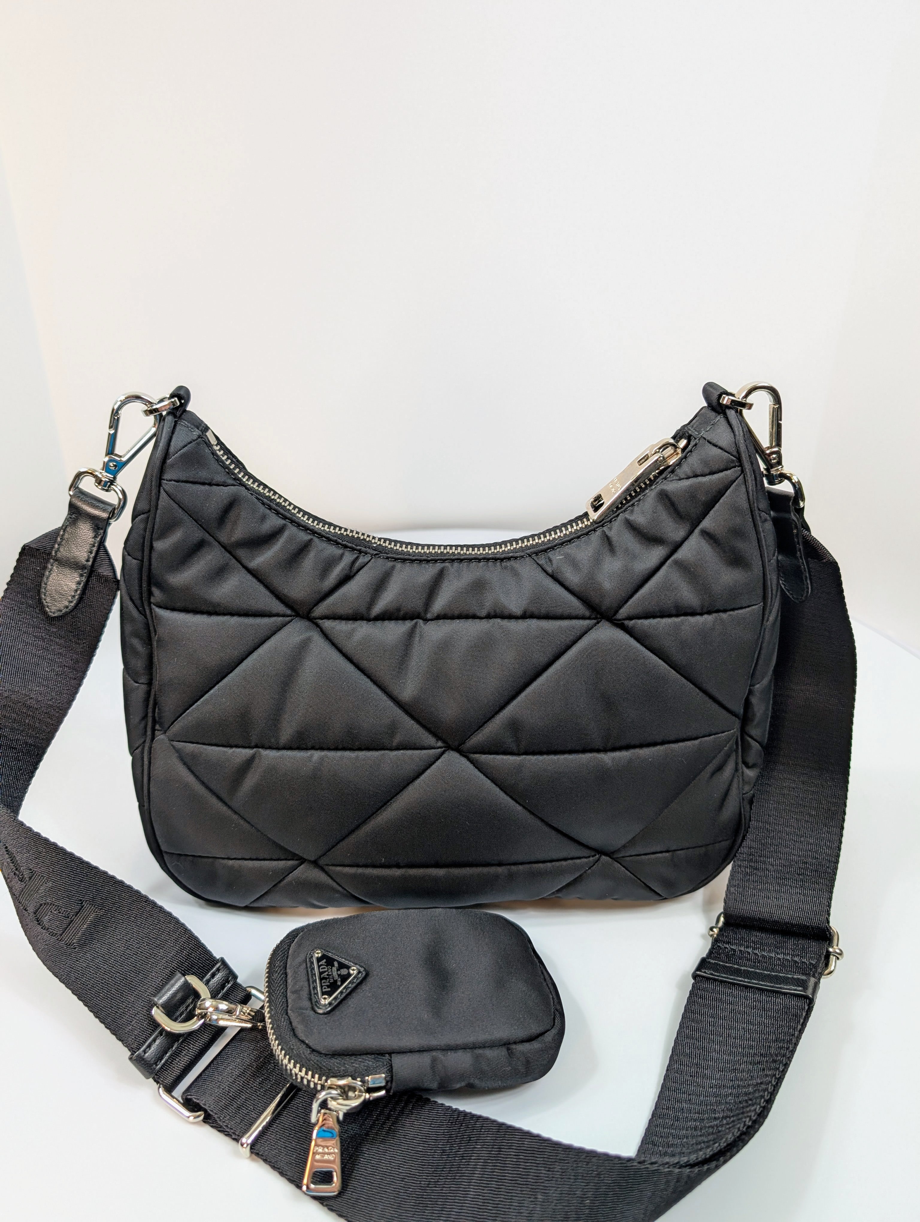Prada Black Re-Nylon Padded Shoulder Bag (Re-Edition 2005)