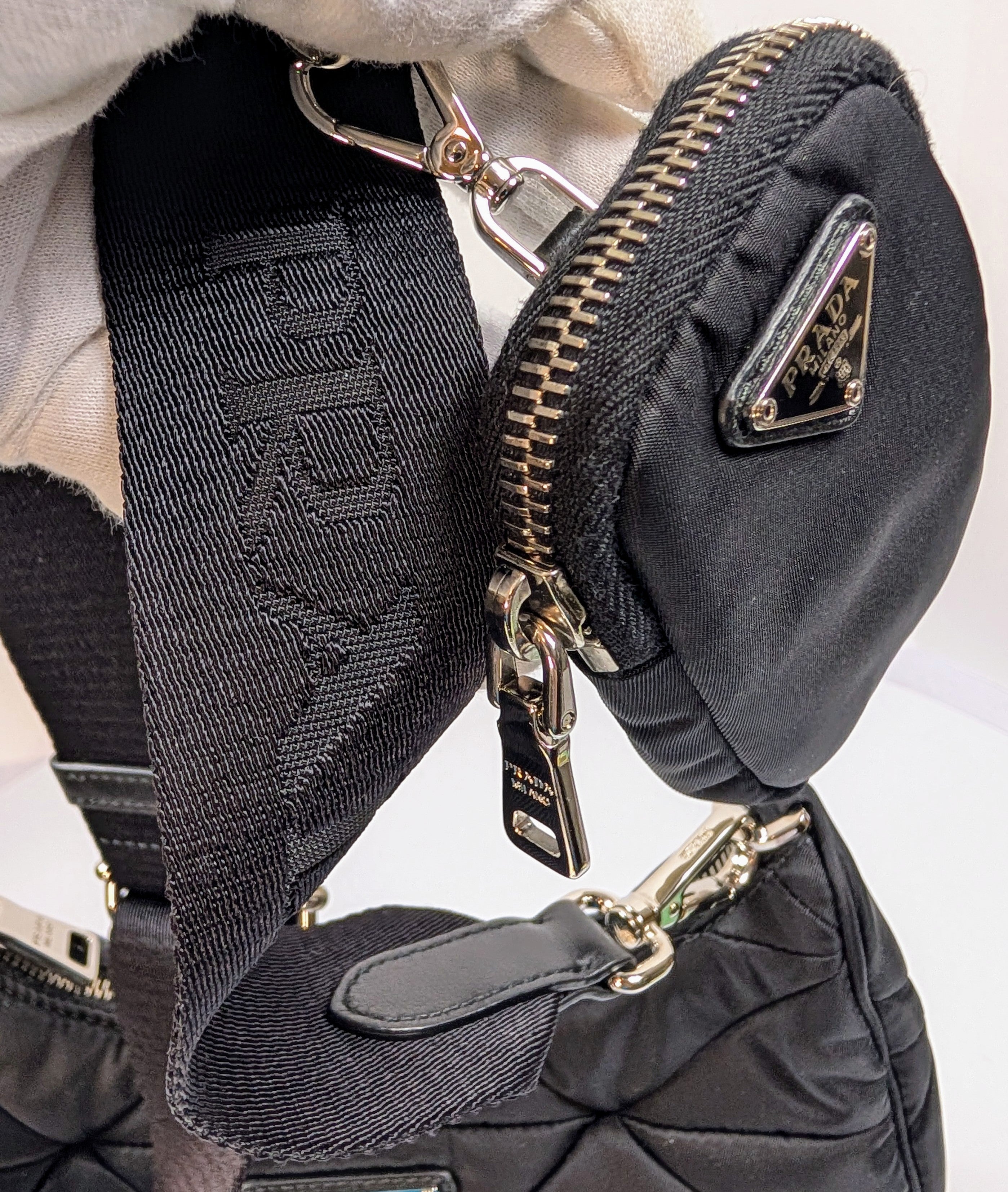 Prada Black Re-Nylon Padded Shoulder Bag (Re-Edition 2005)