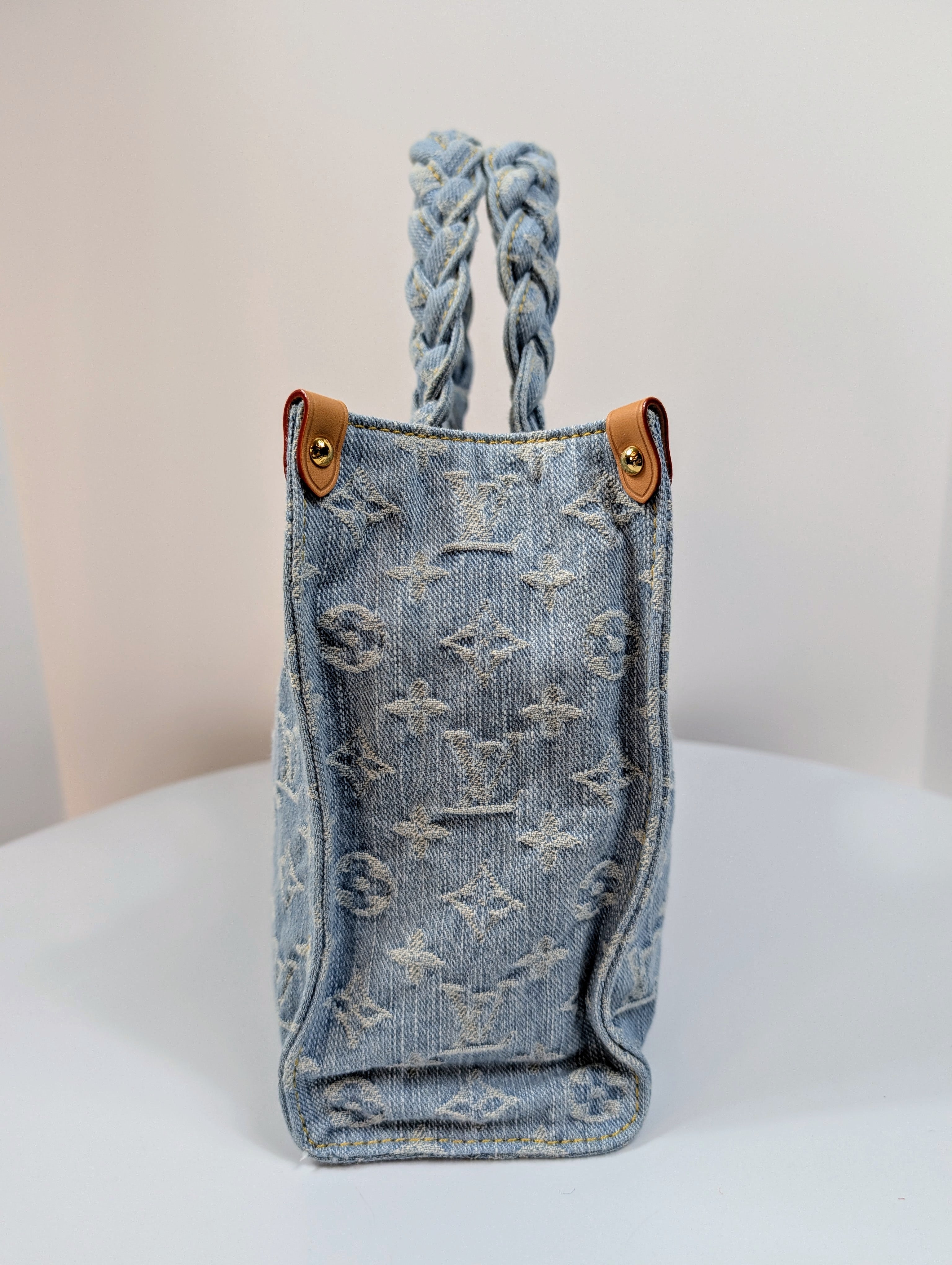 Louis Vuitton "Sky Denim" Jacquard Denim OnTheGo PM Tote Bag
