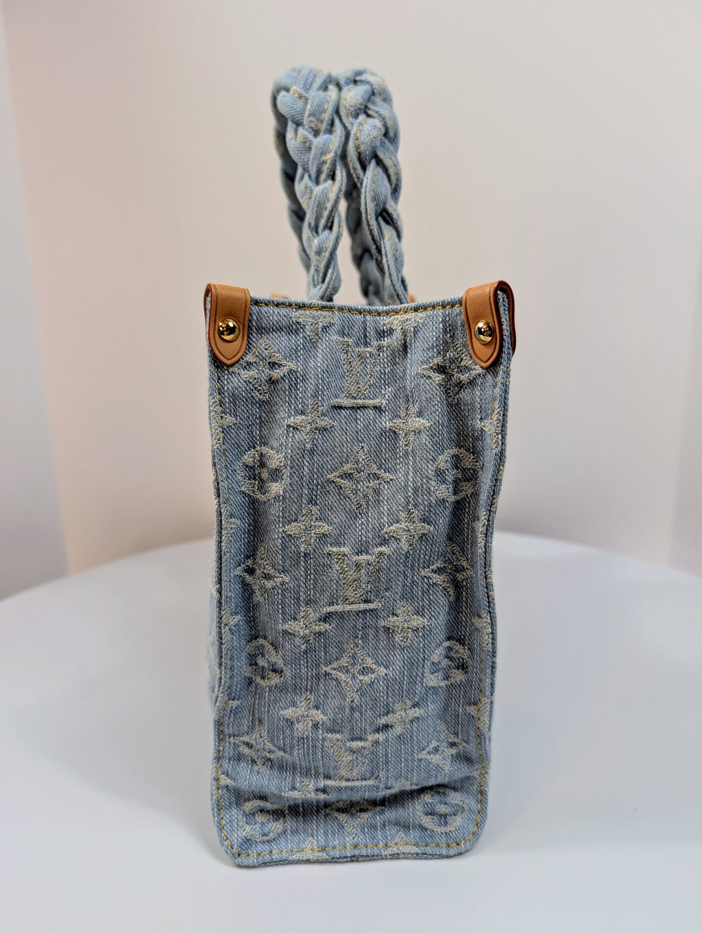 Louis Vuitton "Sky Denim" Jacquard Denim OnTheGo PM Tote Bag