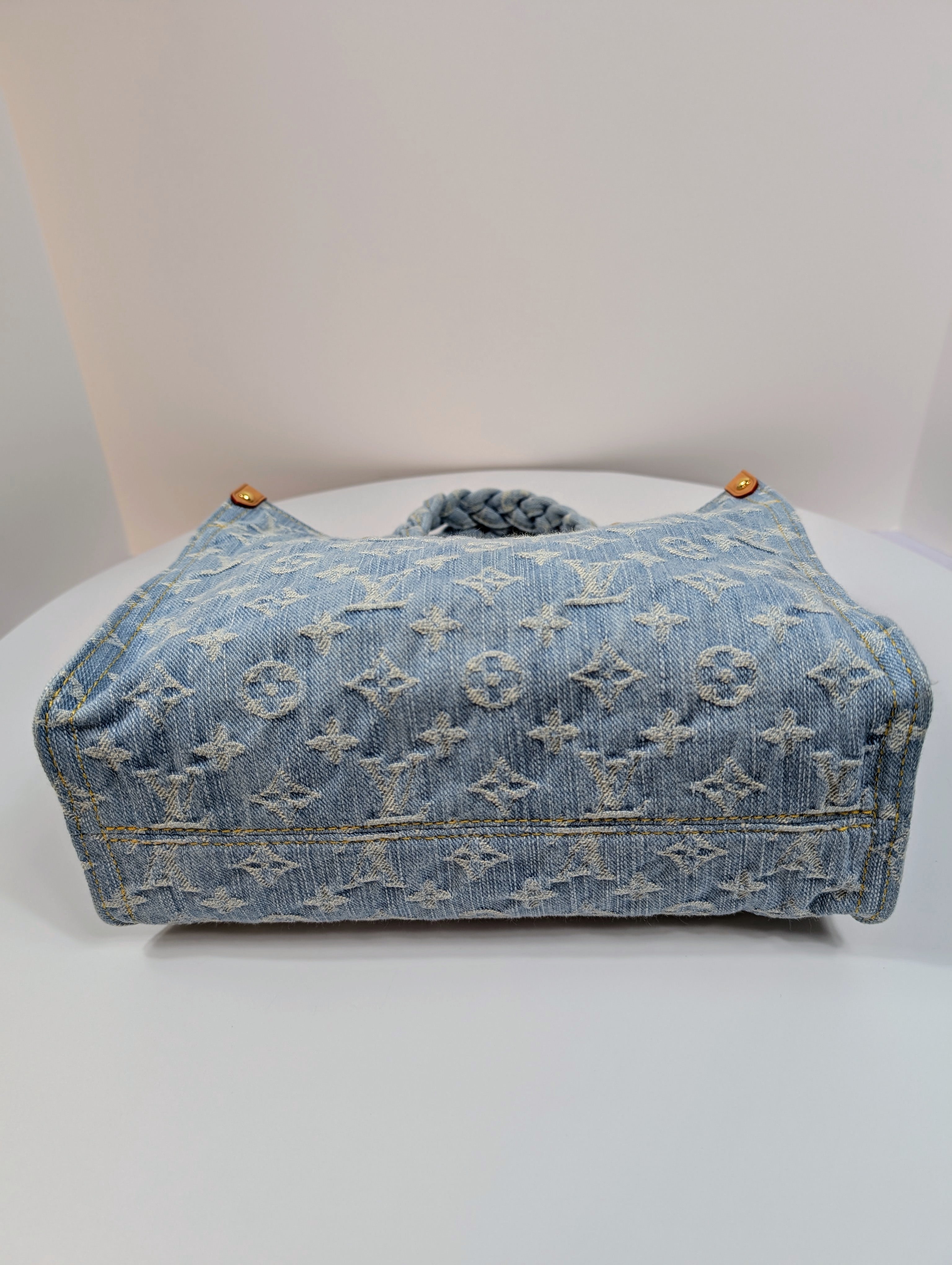 Louis Vuitton "Sky Denim" Jacquard Denim OnTheGo PM Tote Bag