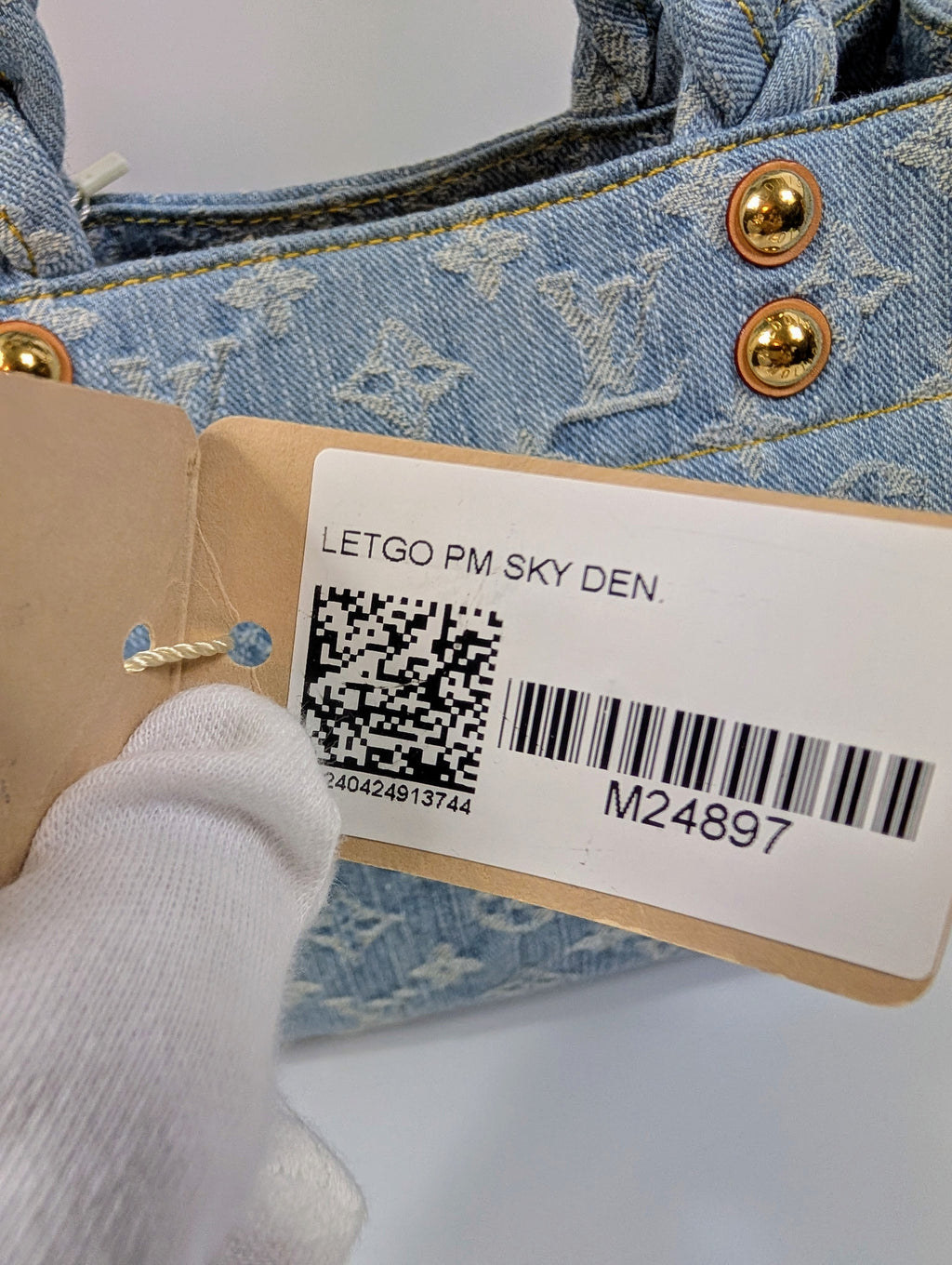 Louis Vuitton "Sky Denim" Jacquard Denim OnTheGo PM Tote Bag