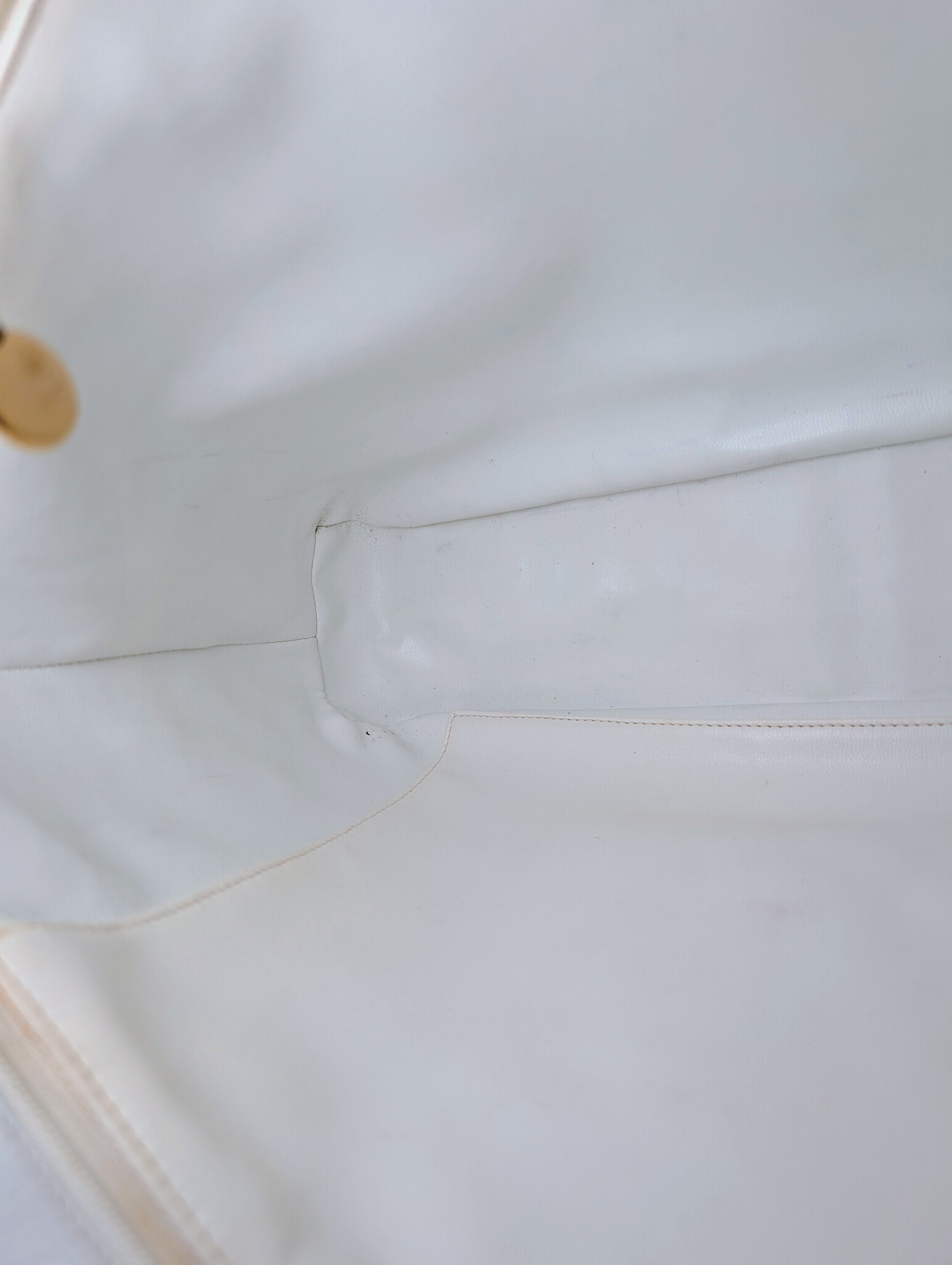 Chanel Rare Vintage White Quilted Lambskin Large Hobo Tote 24k GHW